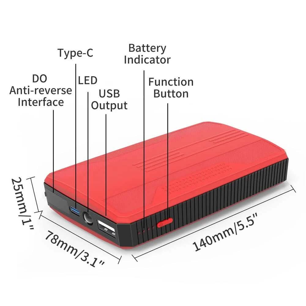 Démarreur de voiture portable 20000mAh Chargeur de batterie de voiture
