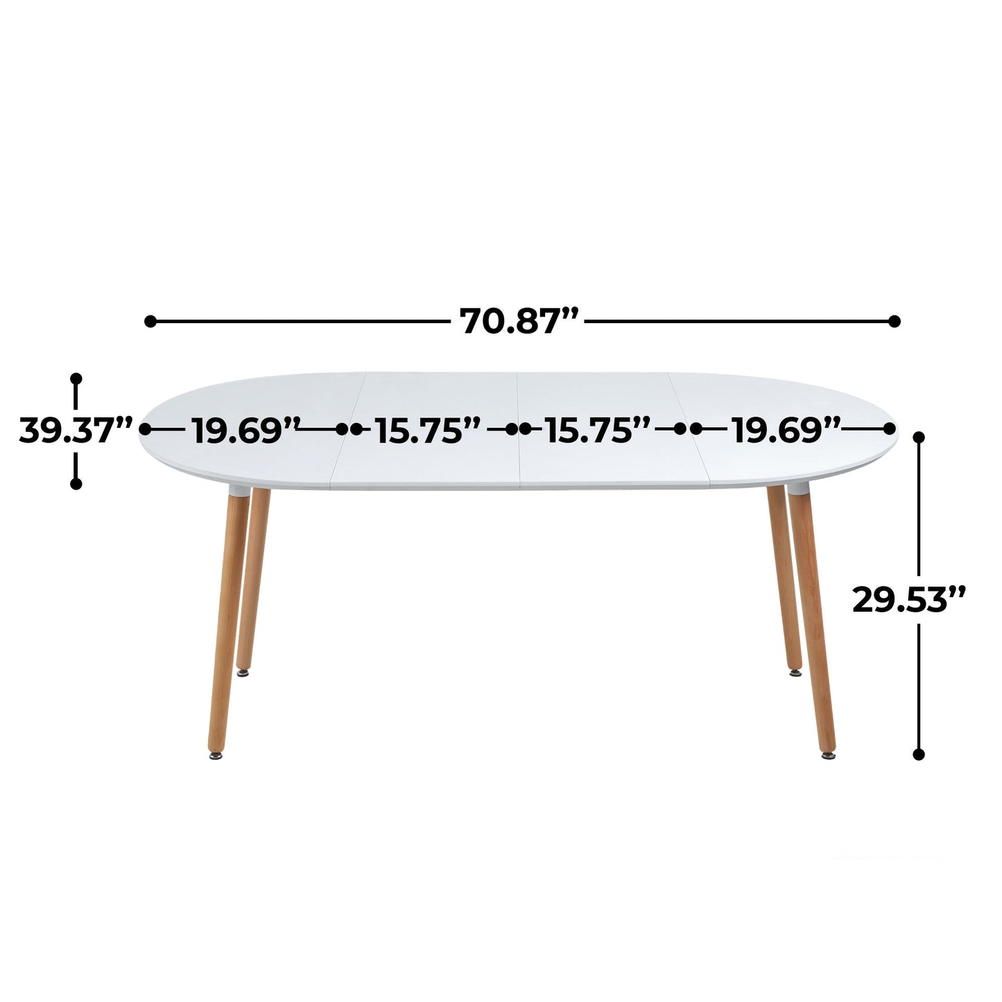 Extensible Table for Dining, Office, or Coffee