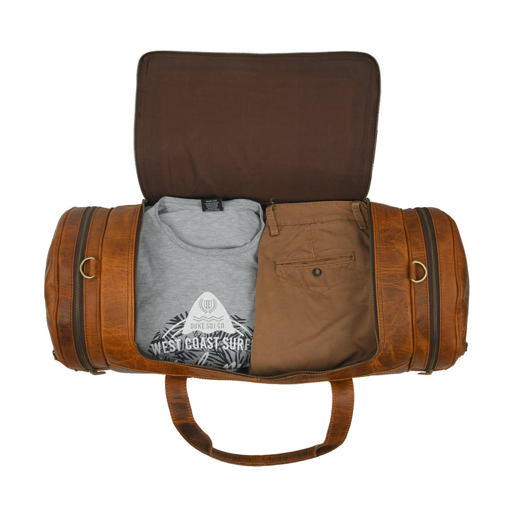 Sac de sport et de voyage en cuir, rond
