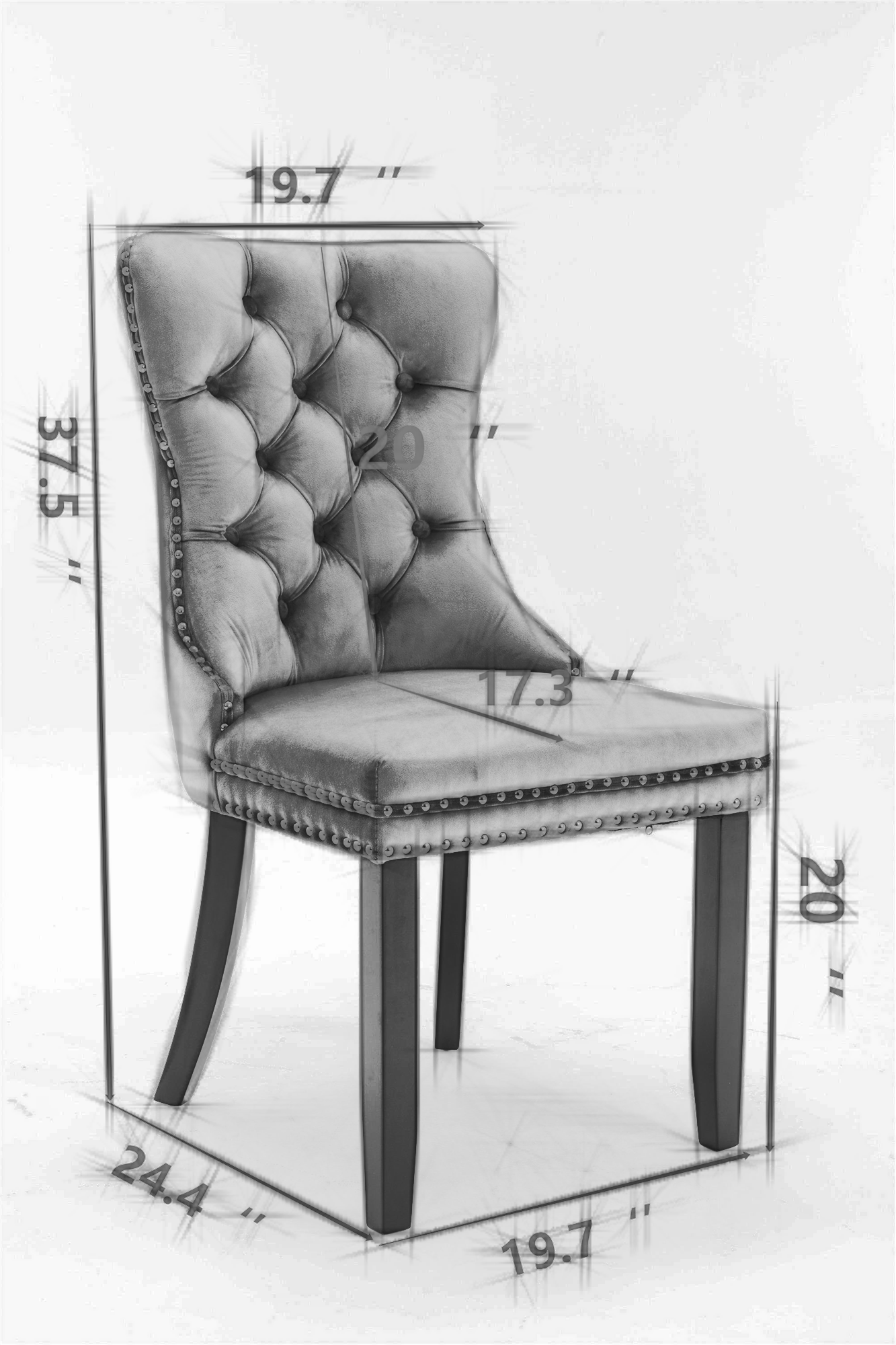 Nikki Collection Modern Velvet Dining Chair Set of 2