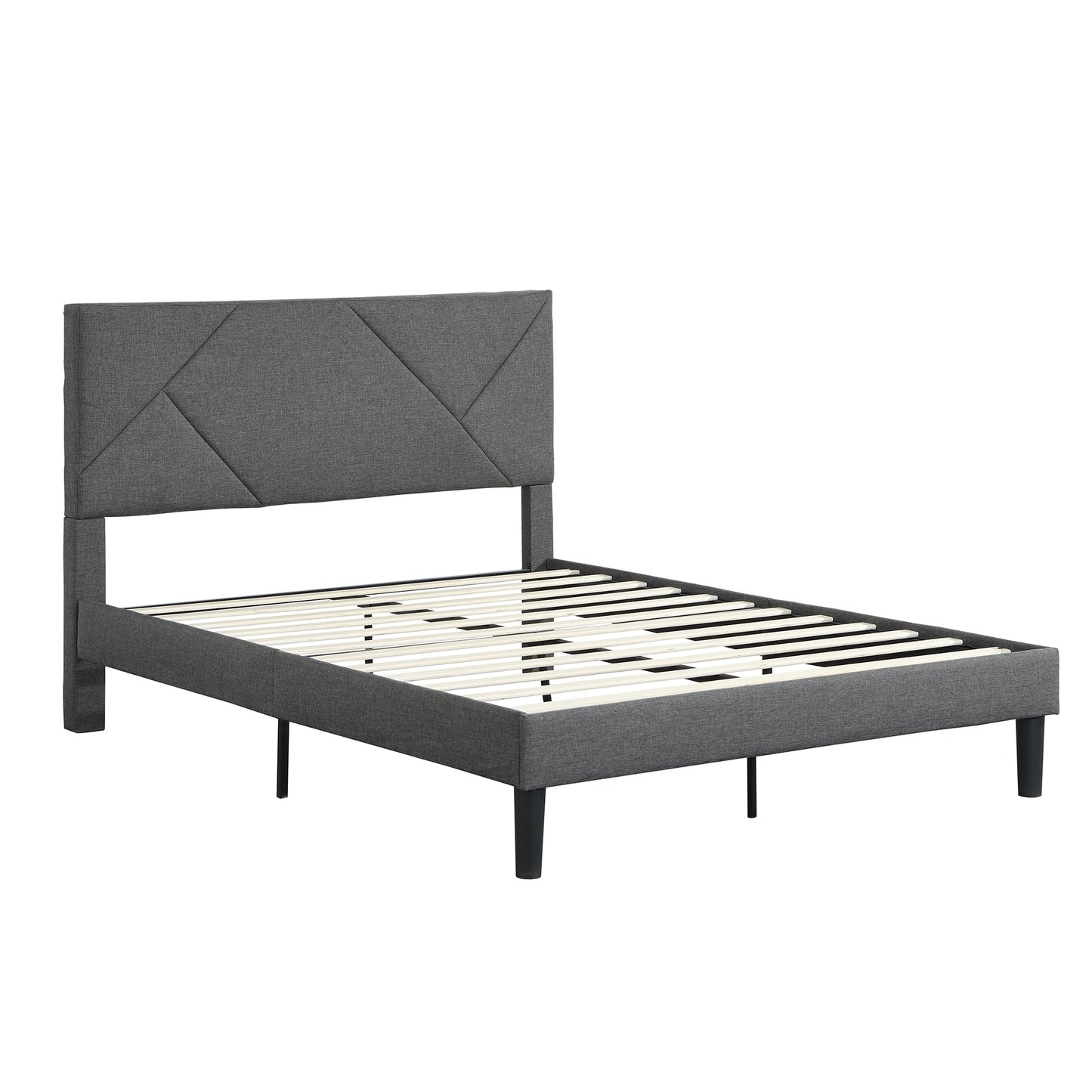 Full Size Upholstered Platform Bed Frame with Headboard