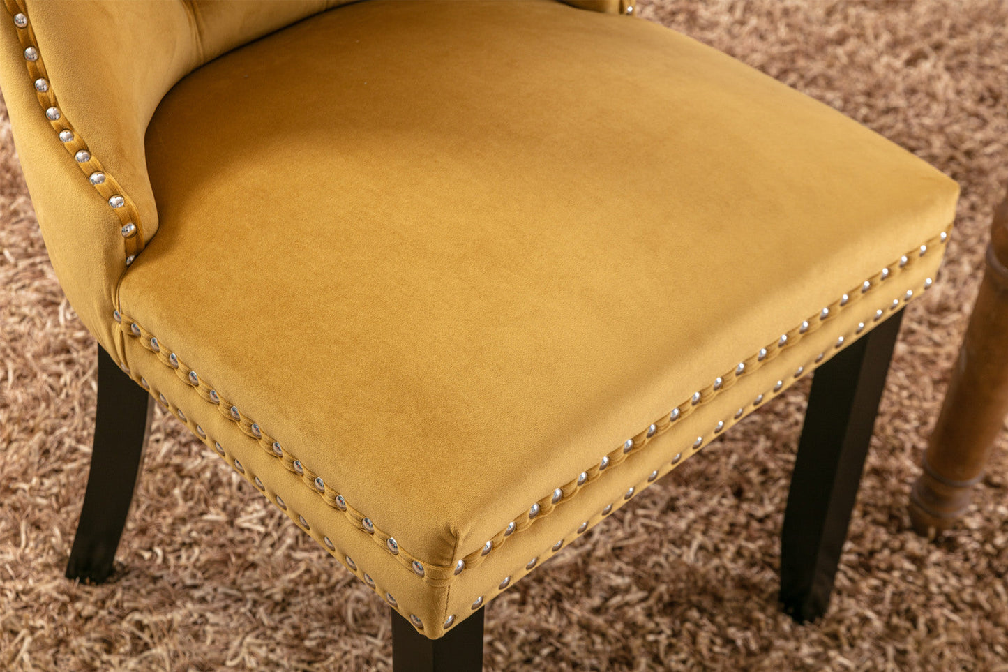 Nikki Collection Modern Velvet Upholstered Dining Chair Set