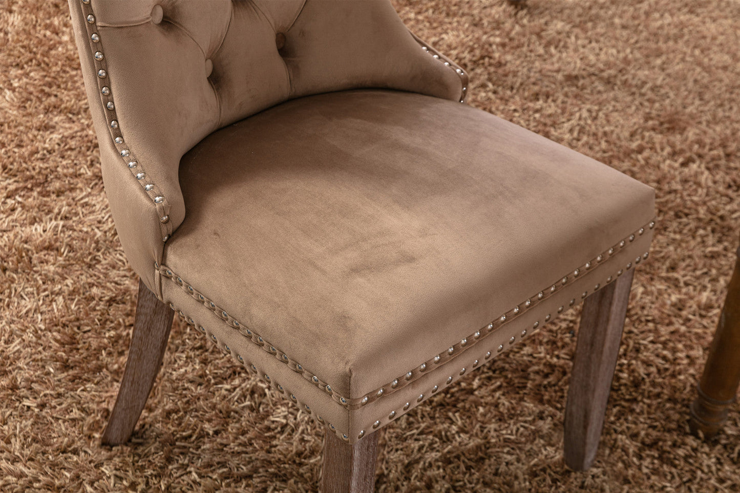 Nikki Collection Velvet Upholstered Dining Chair Set