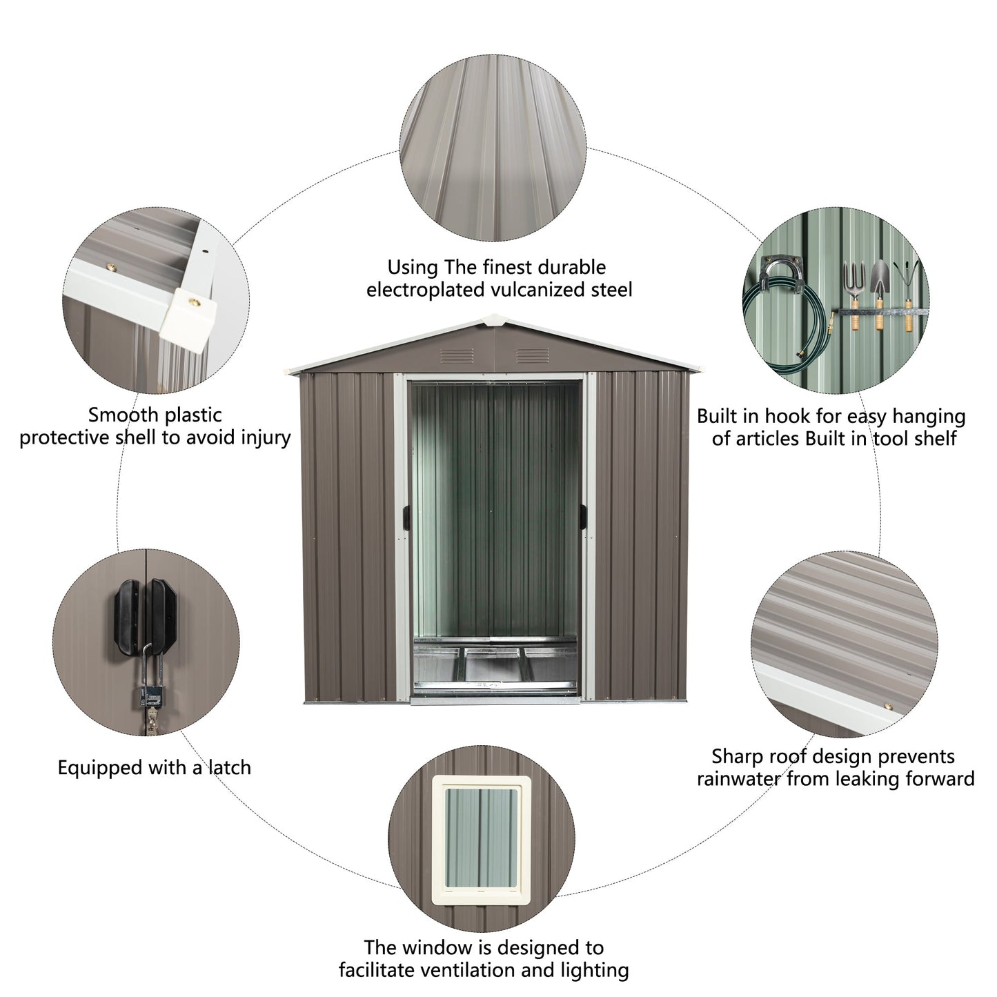 6ft x 5ft Outdoor Metal Storage Shed