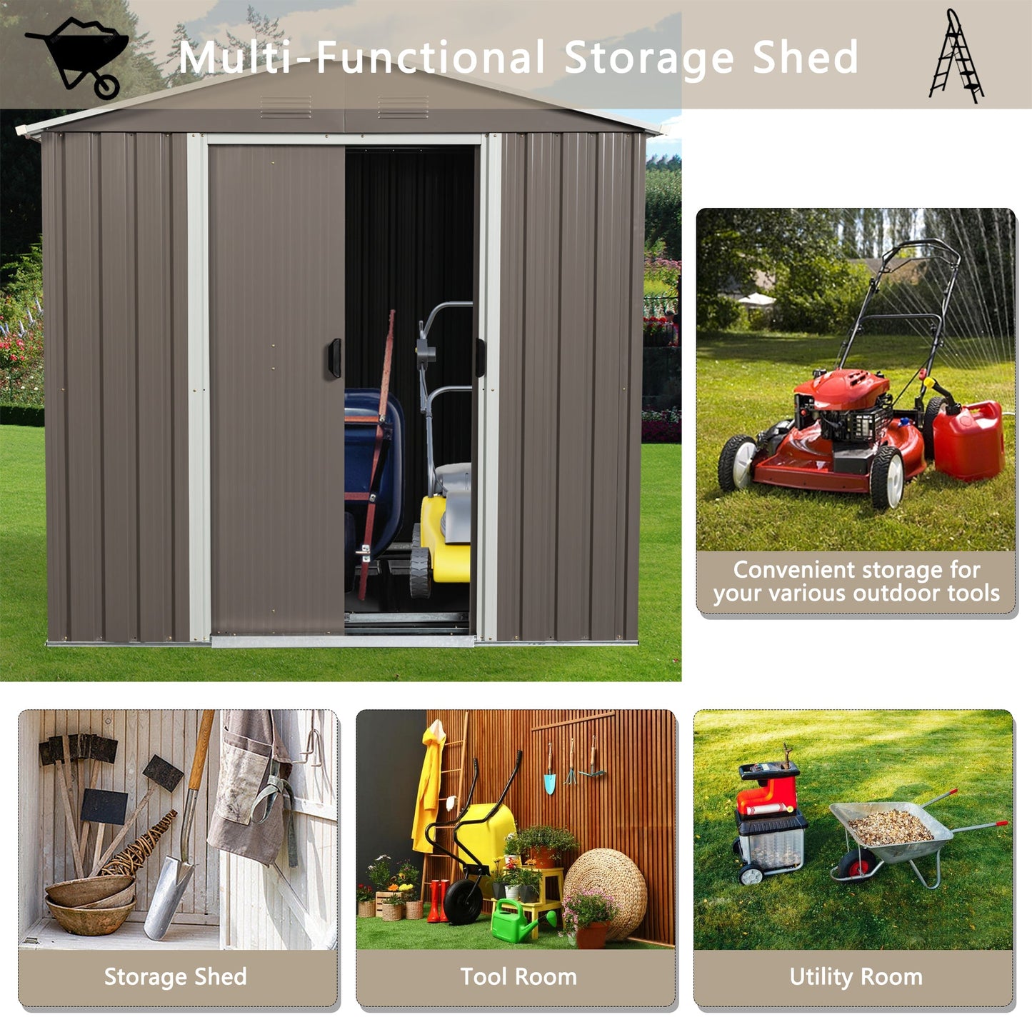 6ft x 5ft Outdoor Metal Storage Shed