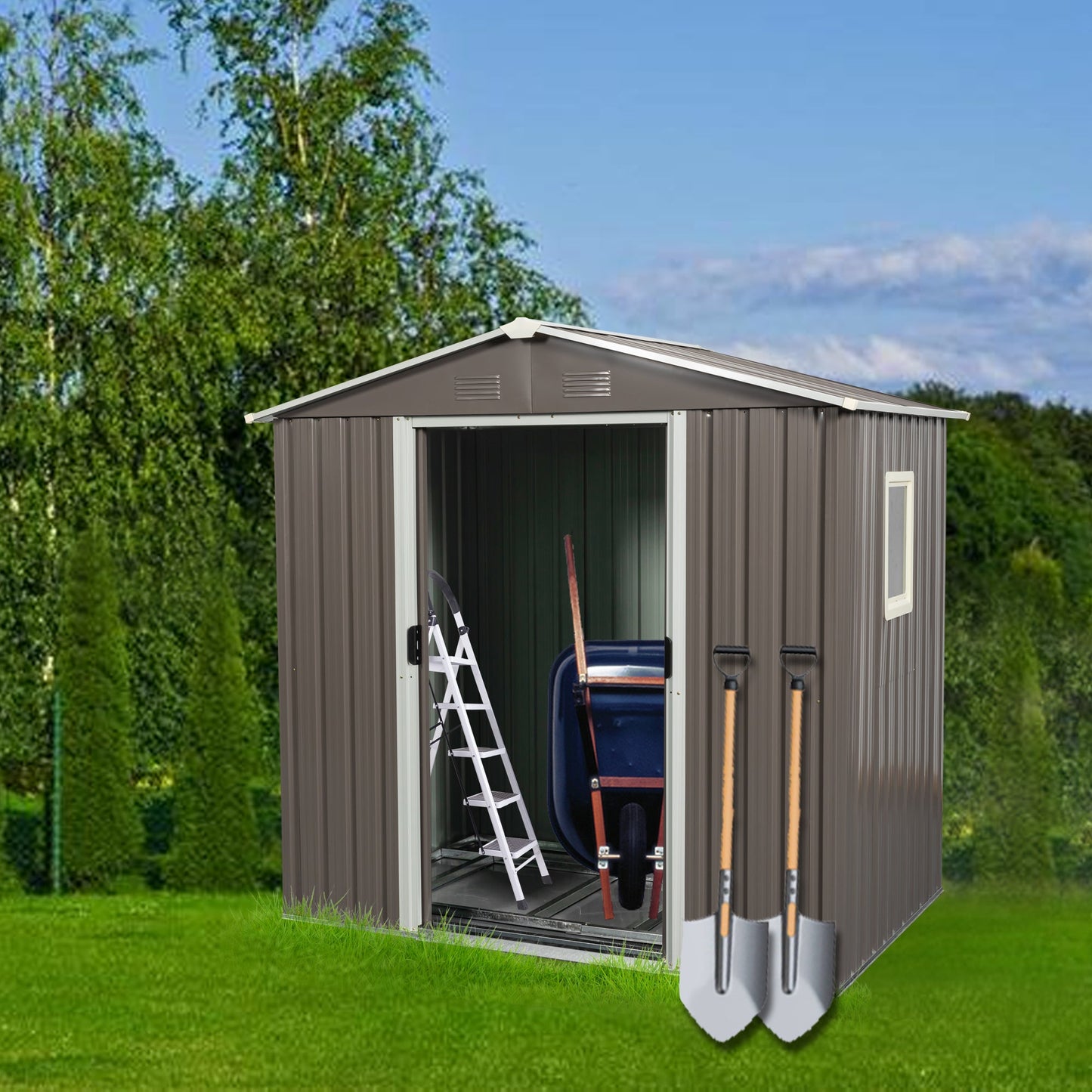 6ft x 5ft Outdoor Metal Storage Shed