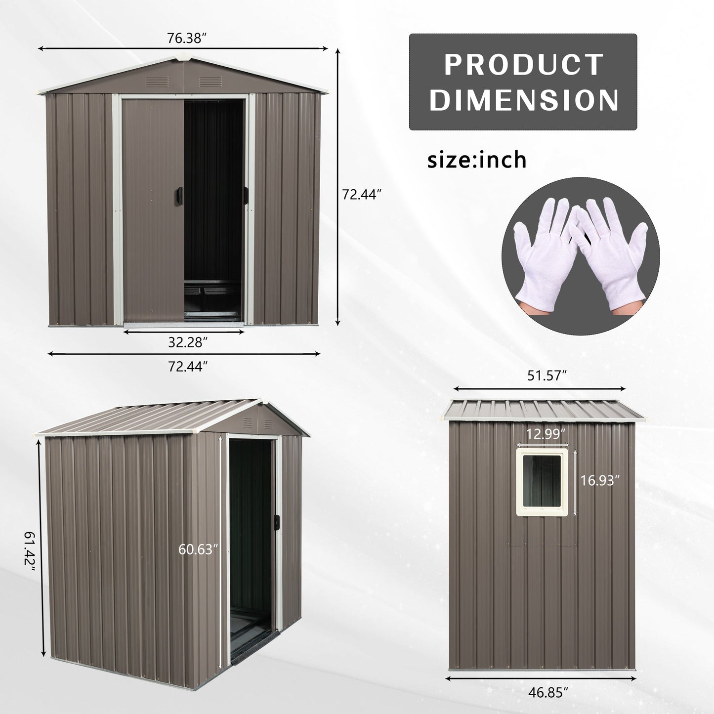 6ft x 5ft Outdoor Metal Storage Shed