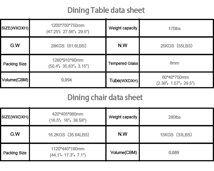5 Pieces Dining Table Set for 4