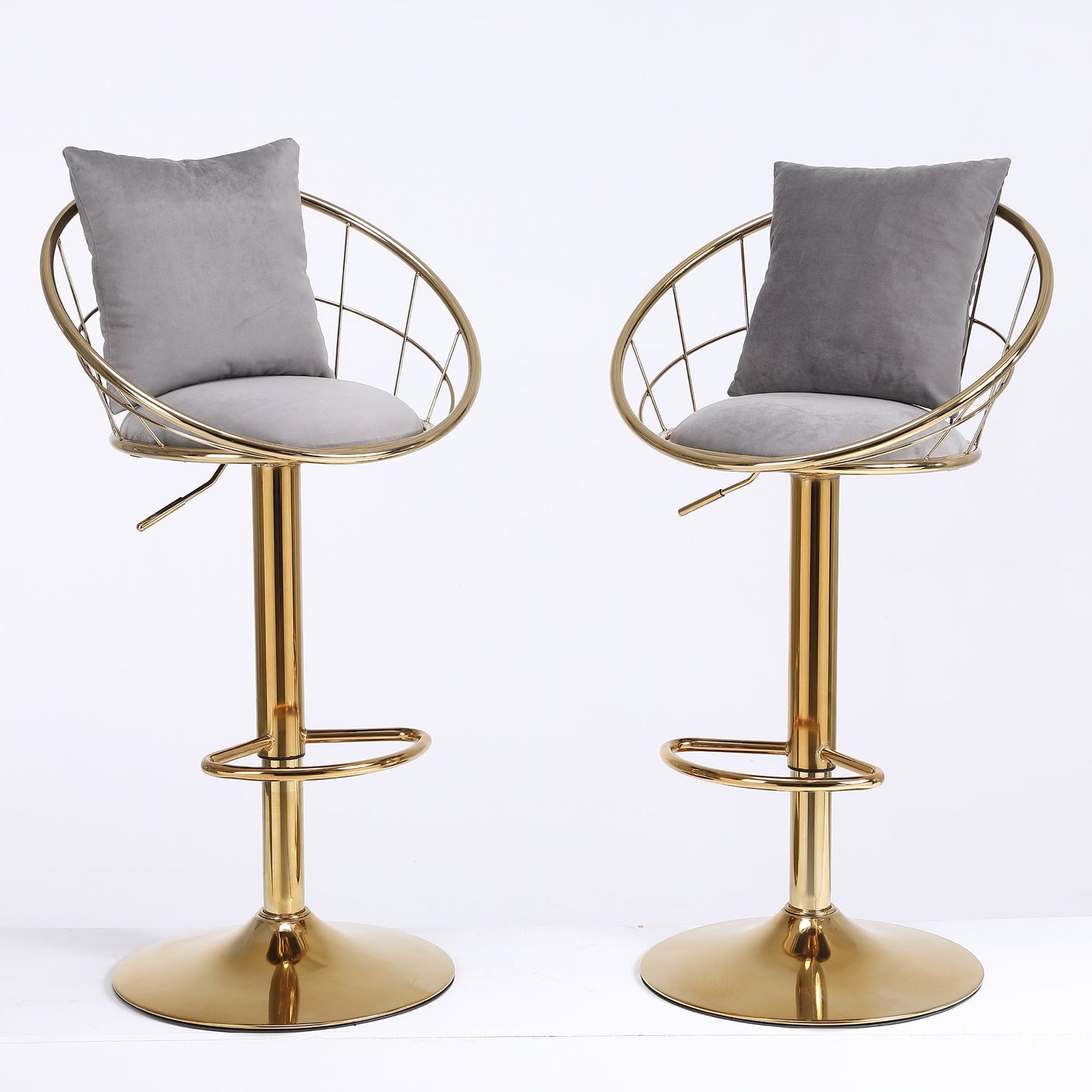 Grey Velvet Bar Chair