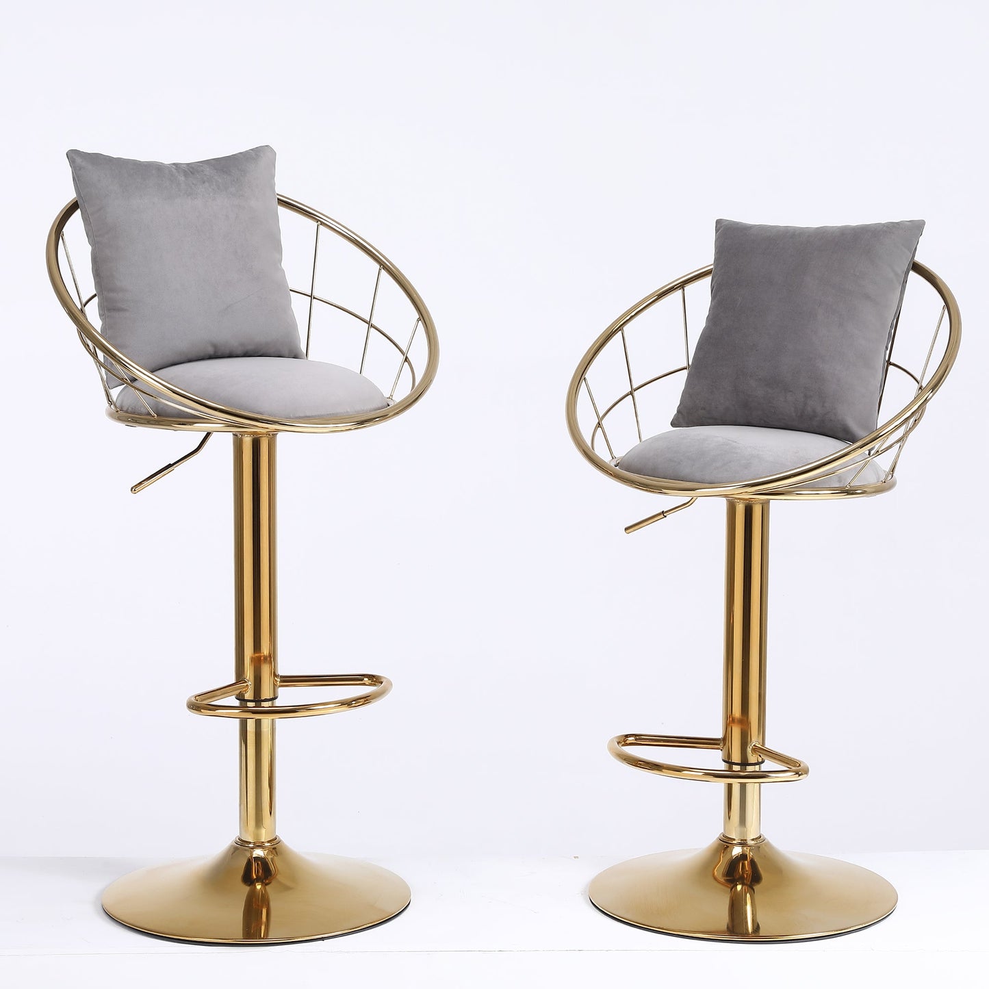 Grey Velvet Bar Chair