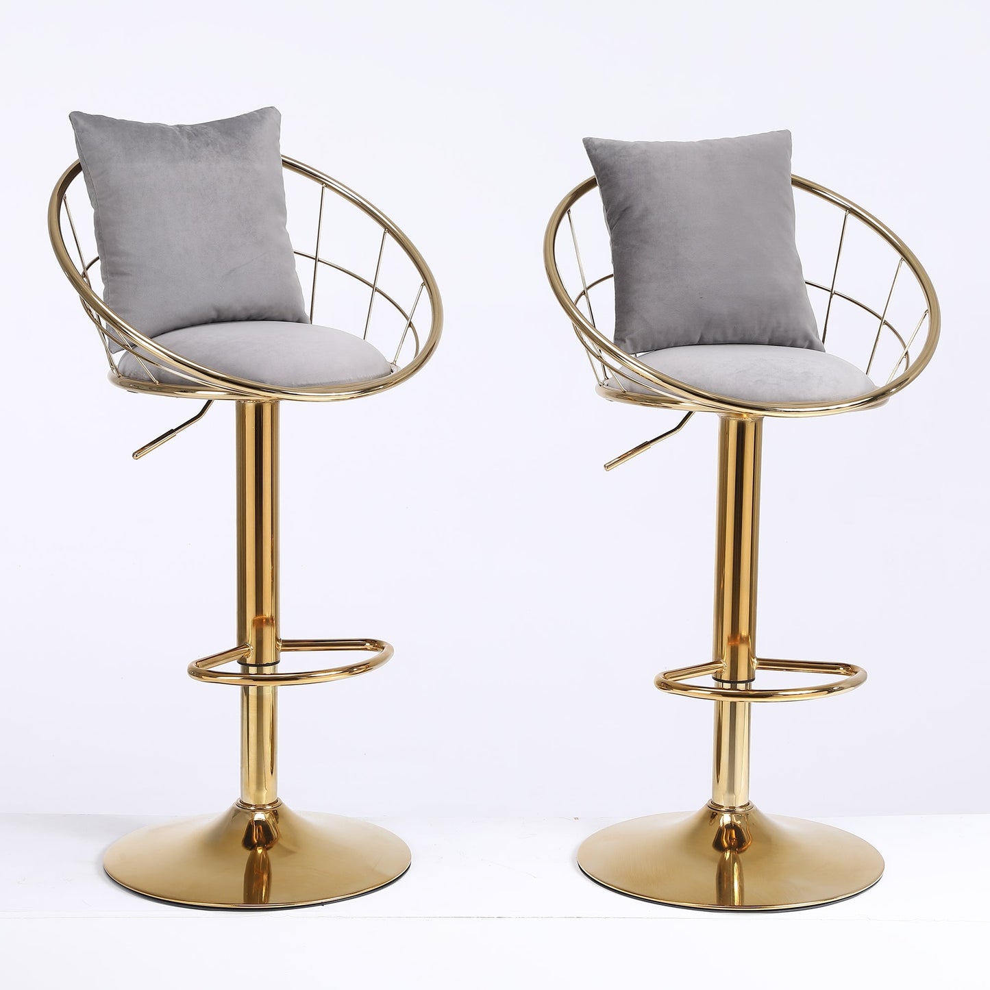 Grey Velvet Bar Chair