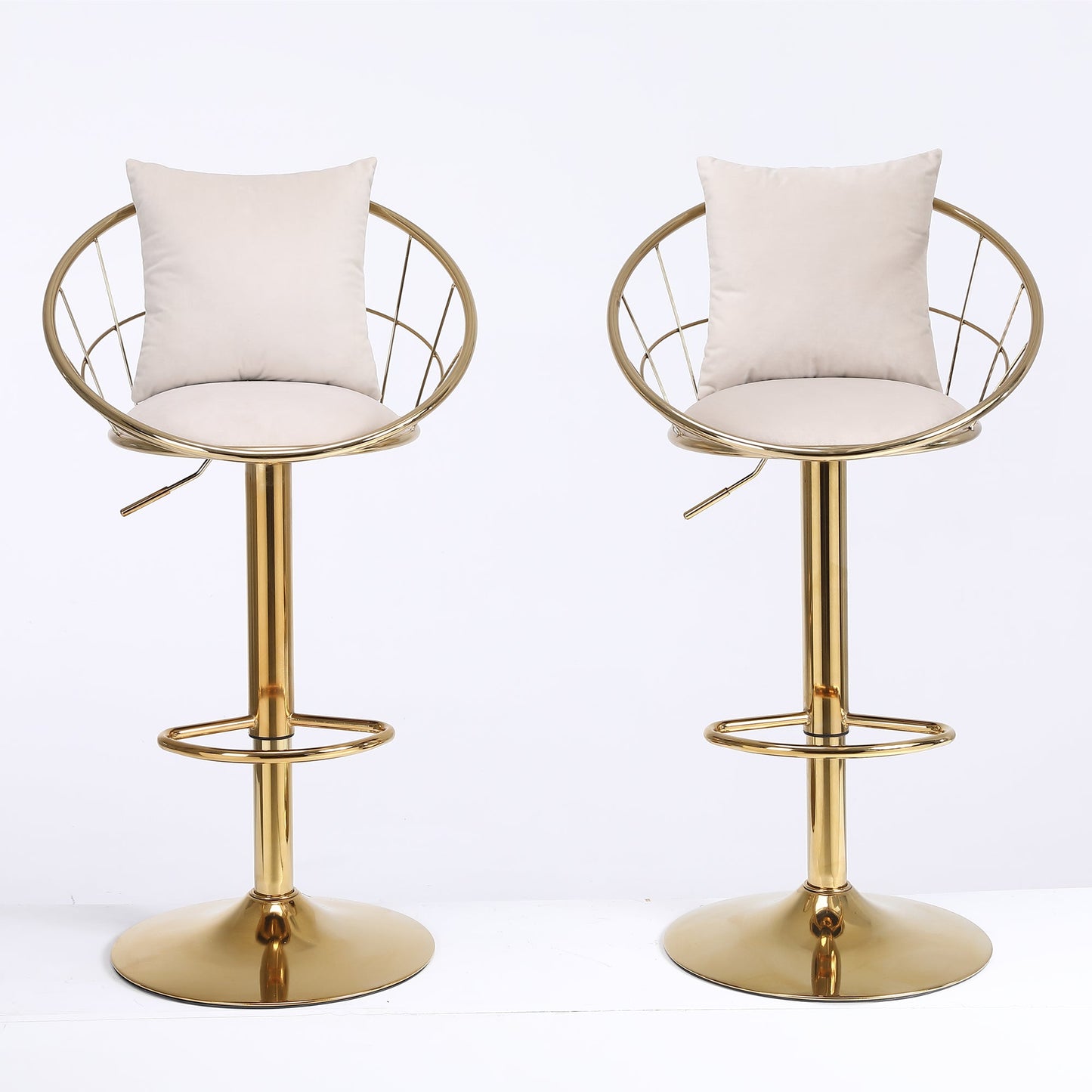 Off-White Velvet Bar Chair