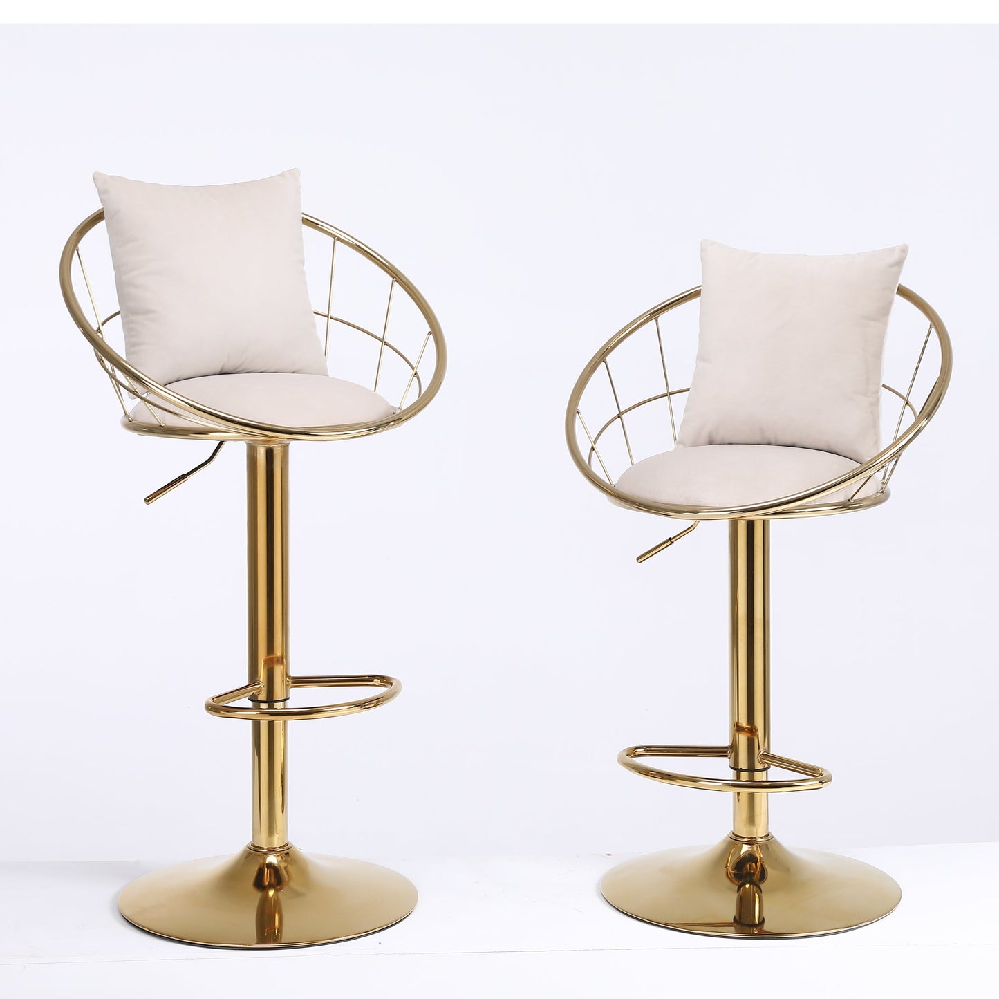 Off-White Velvet Bar Chair