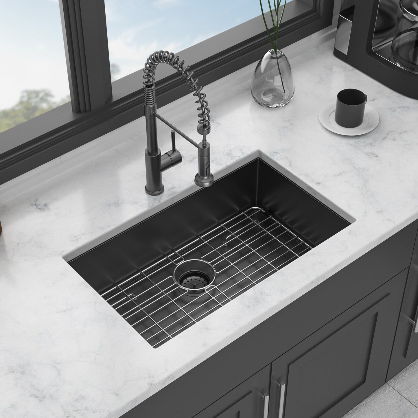 30 Inch Undermount Sink - Gunmetal Finish
