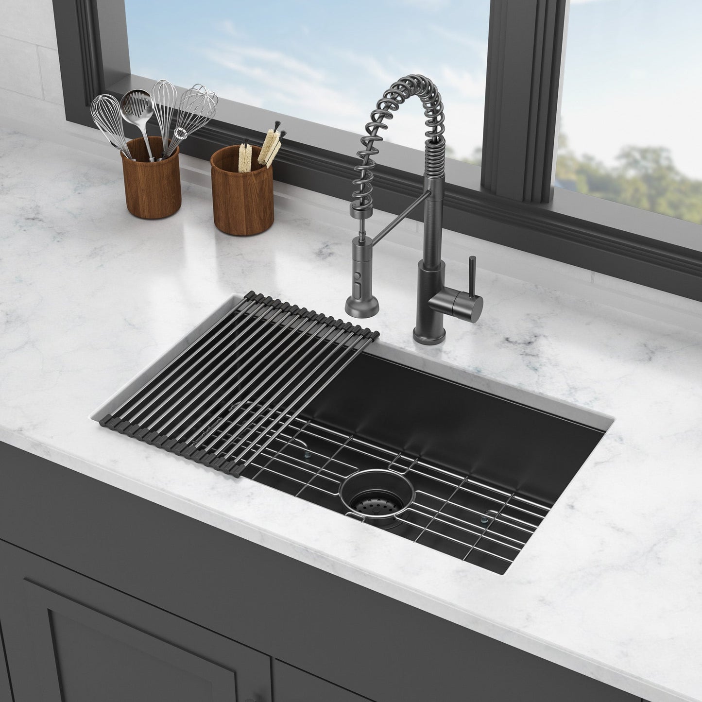30 Inch Undermount Sink - Gunmetal Finish