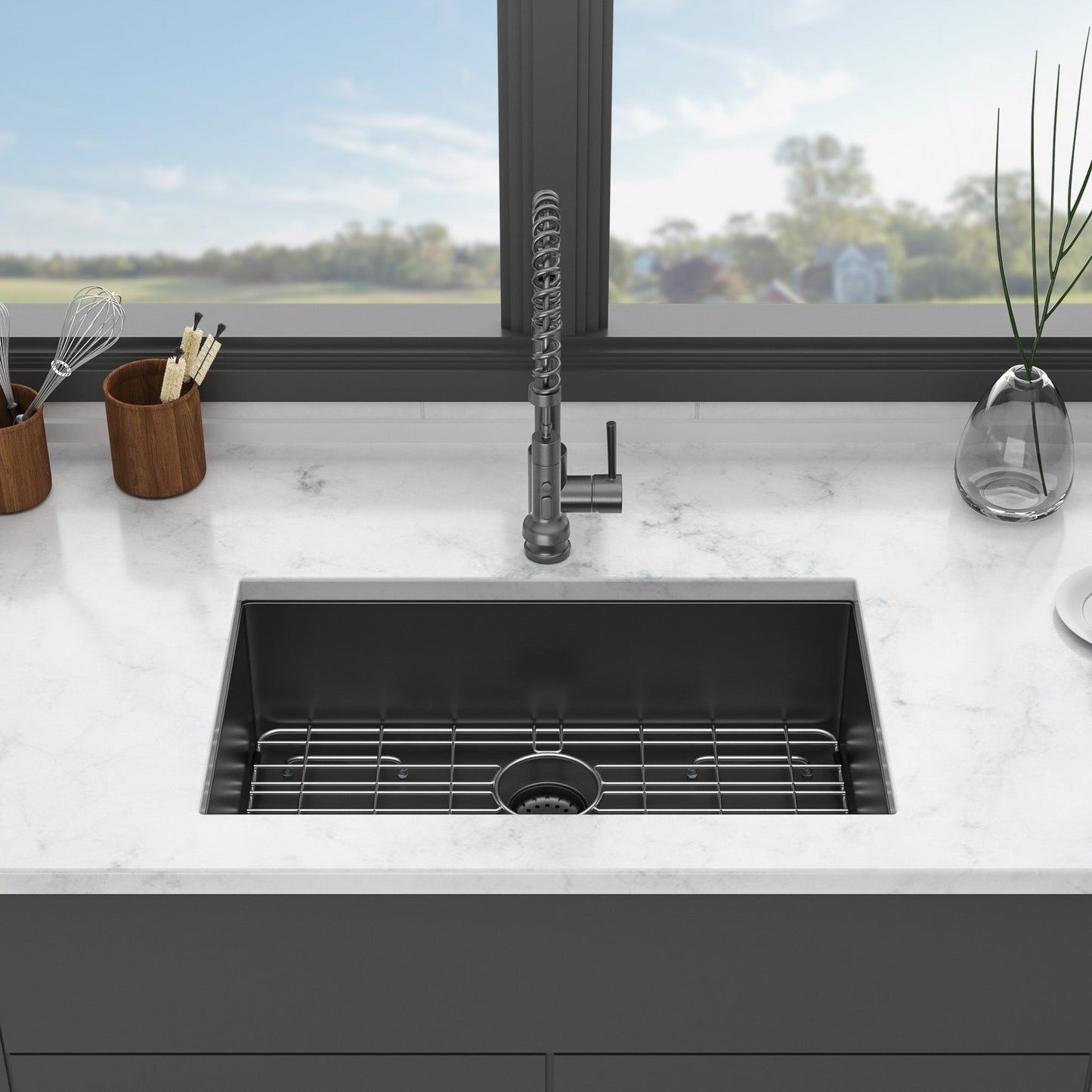 30 Inch Undermount Sink - Gunmetal Finish