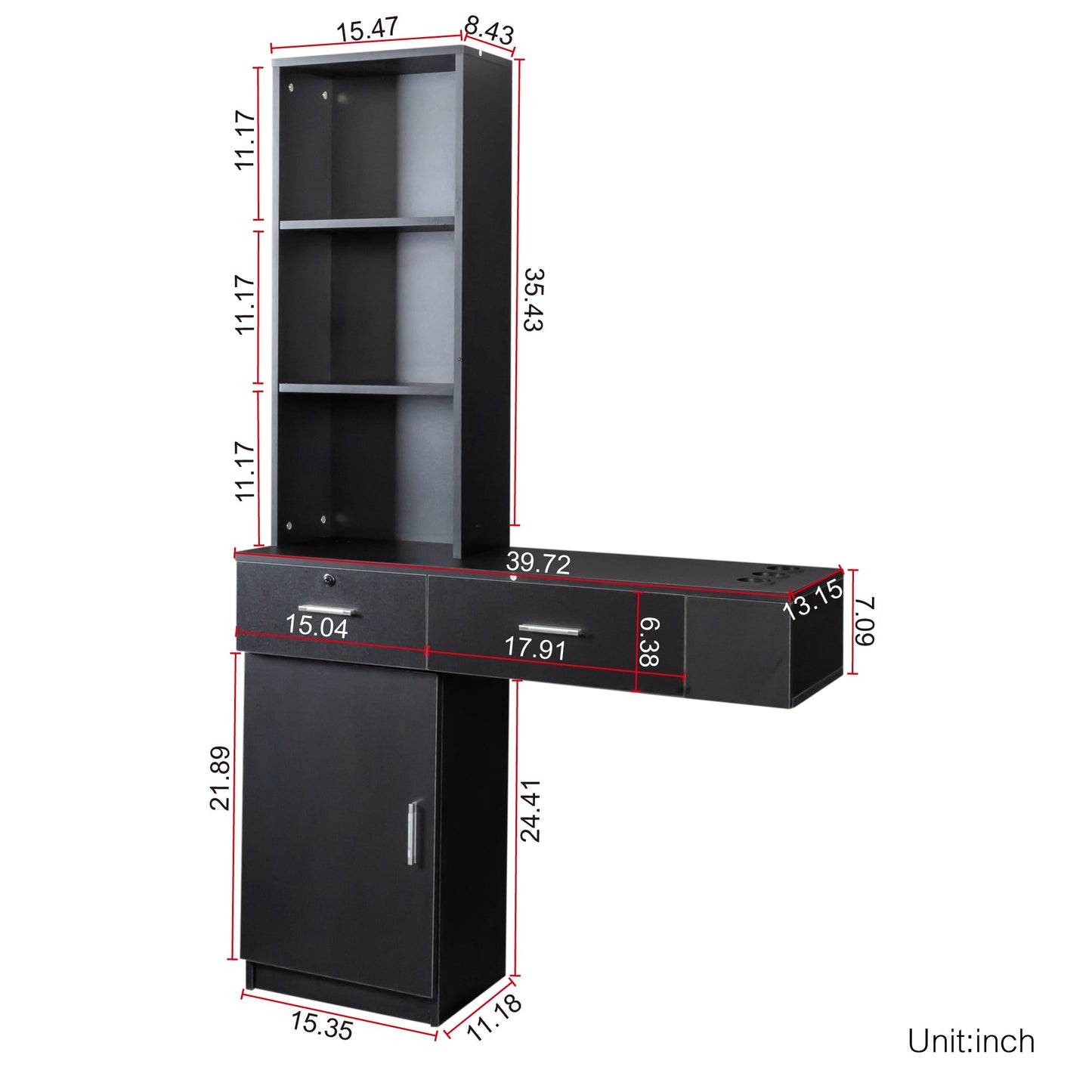 Black Modern Hair Desk