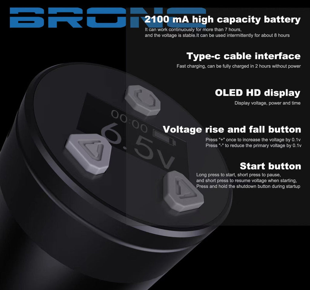 Stylo rotatif sans fil réglable BRONC Max V12 2024