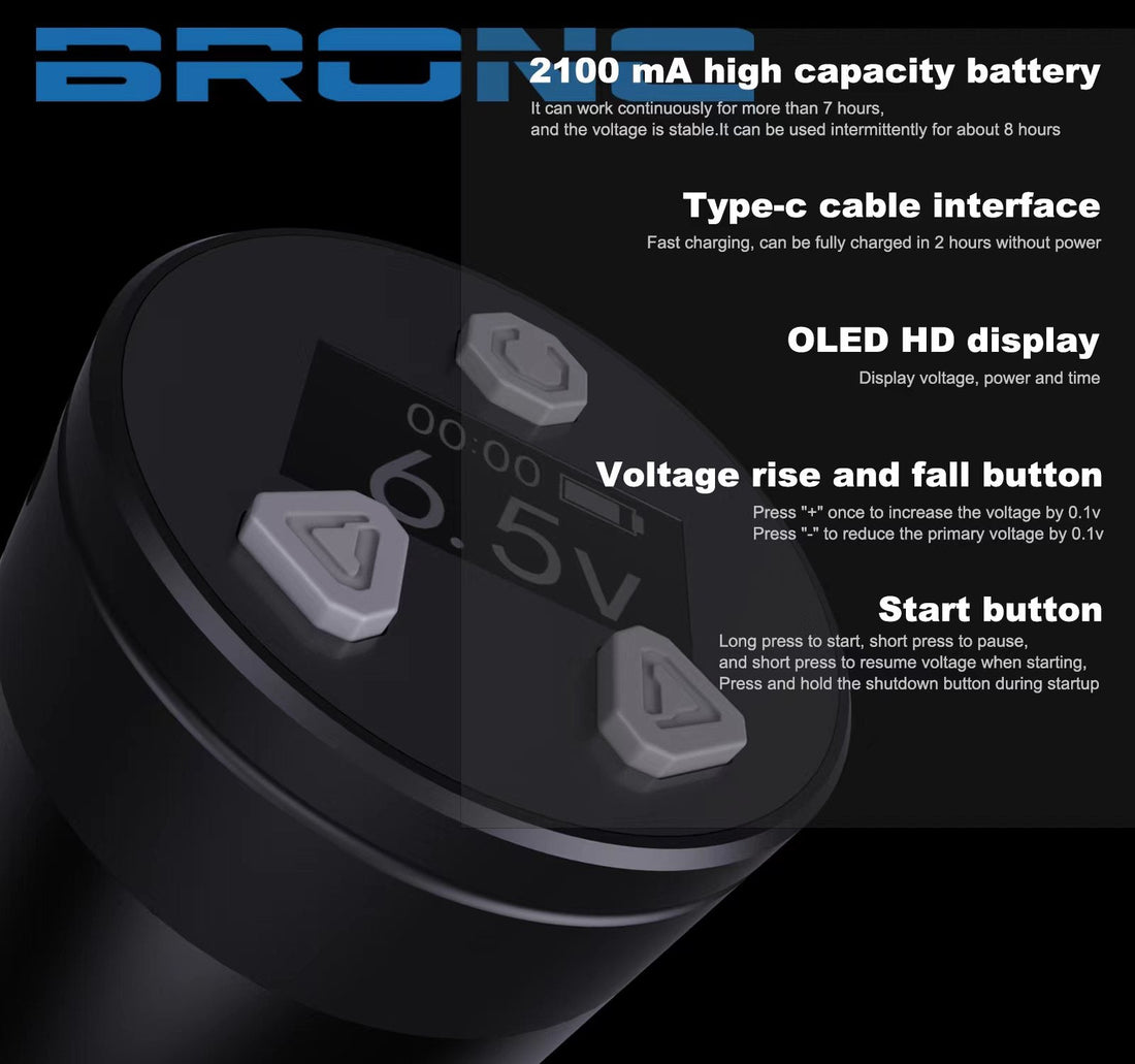 Stylo rotatif sans fil réglable BRONC Max V12 2024