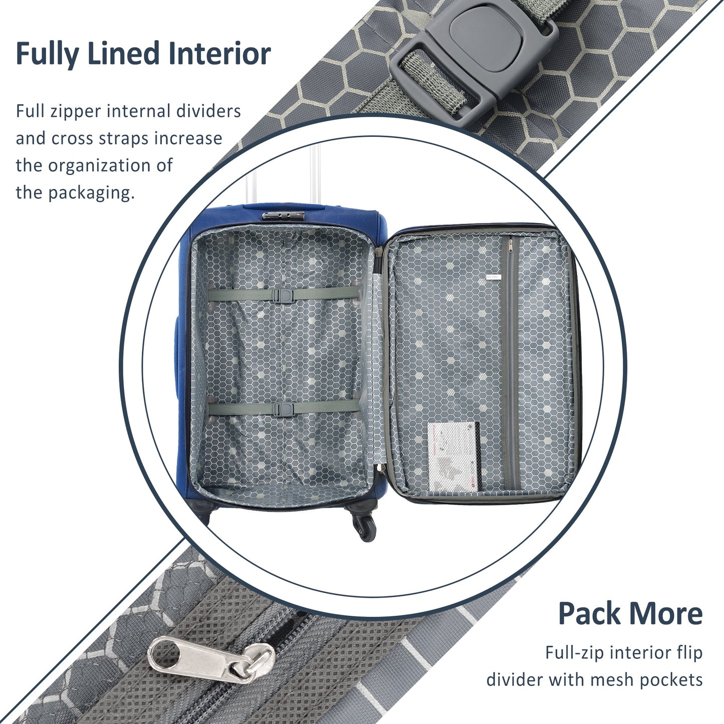 Softside Luggage Expandable 3 Piece Set