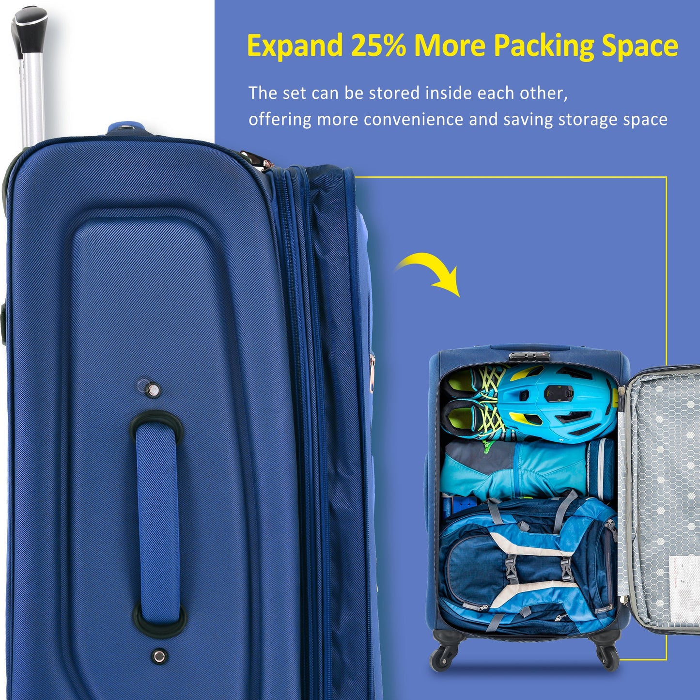 Softside Luggage Expandable 3 Piece Set