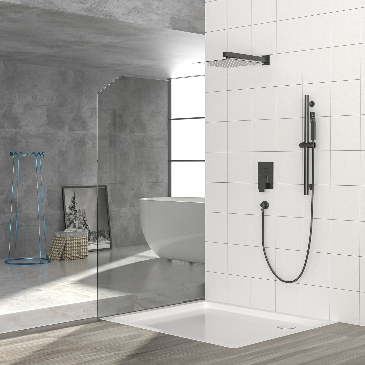 Shower System with Adjustable Slide Bar
