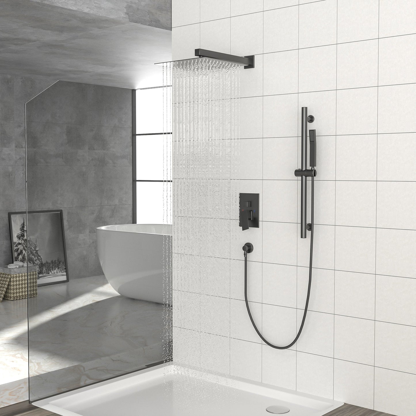 Shower System with Adjustable Slide Bar