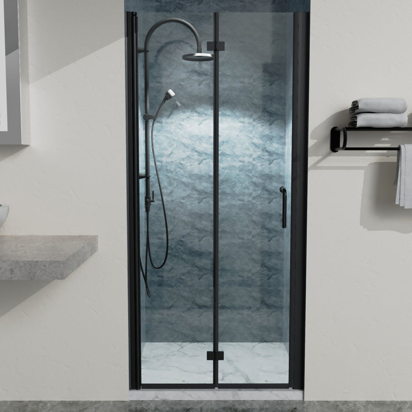 Bi-Fold Semi-Frameless Shower Doors