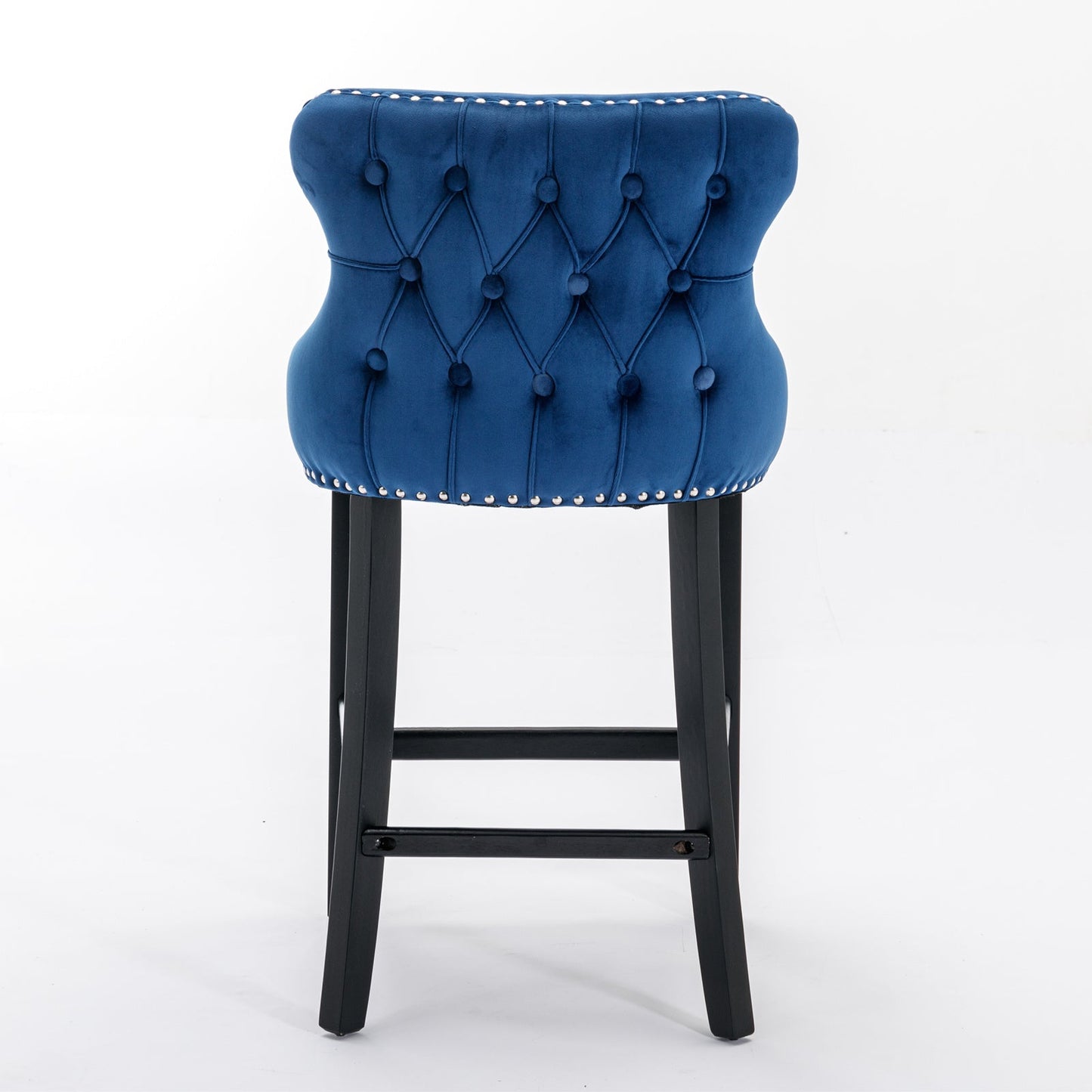 Contemporary Velvet Upholstered Wing-Back Barstools