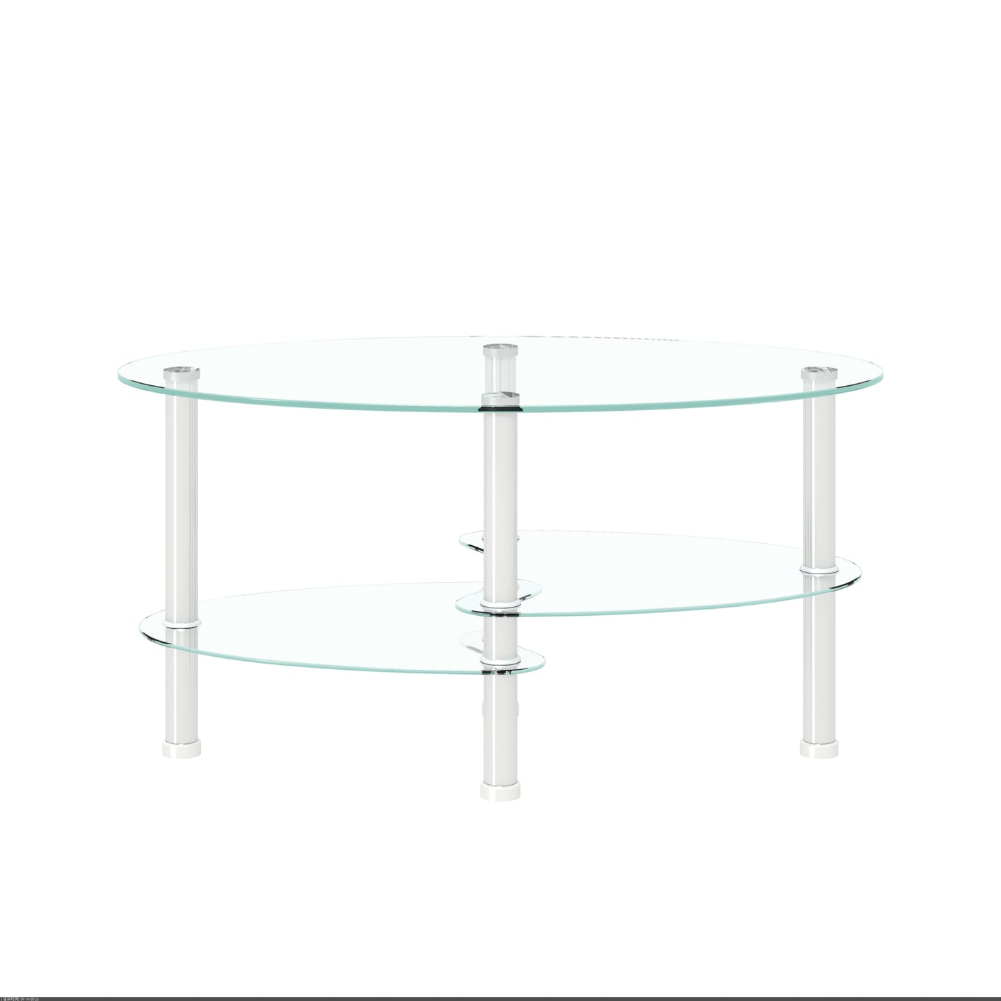 Transparent Oval Glass Coffee Table