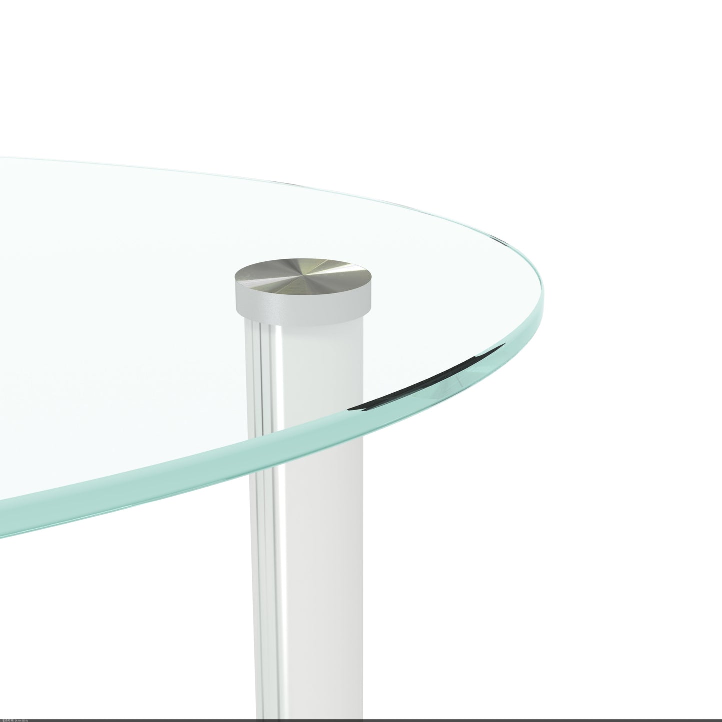 Transparent Oval Glass Coffee Table