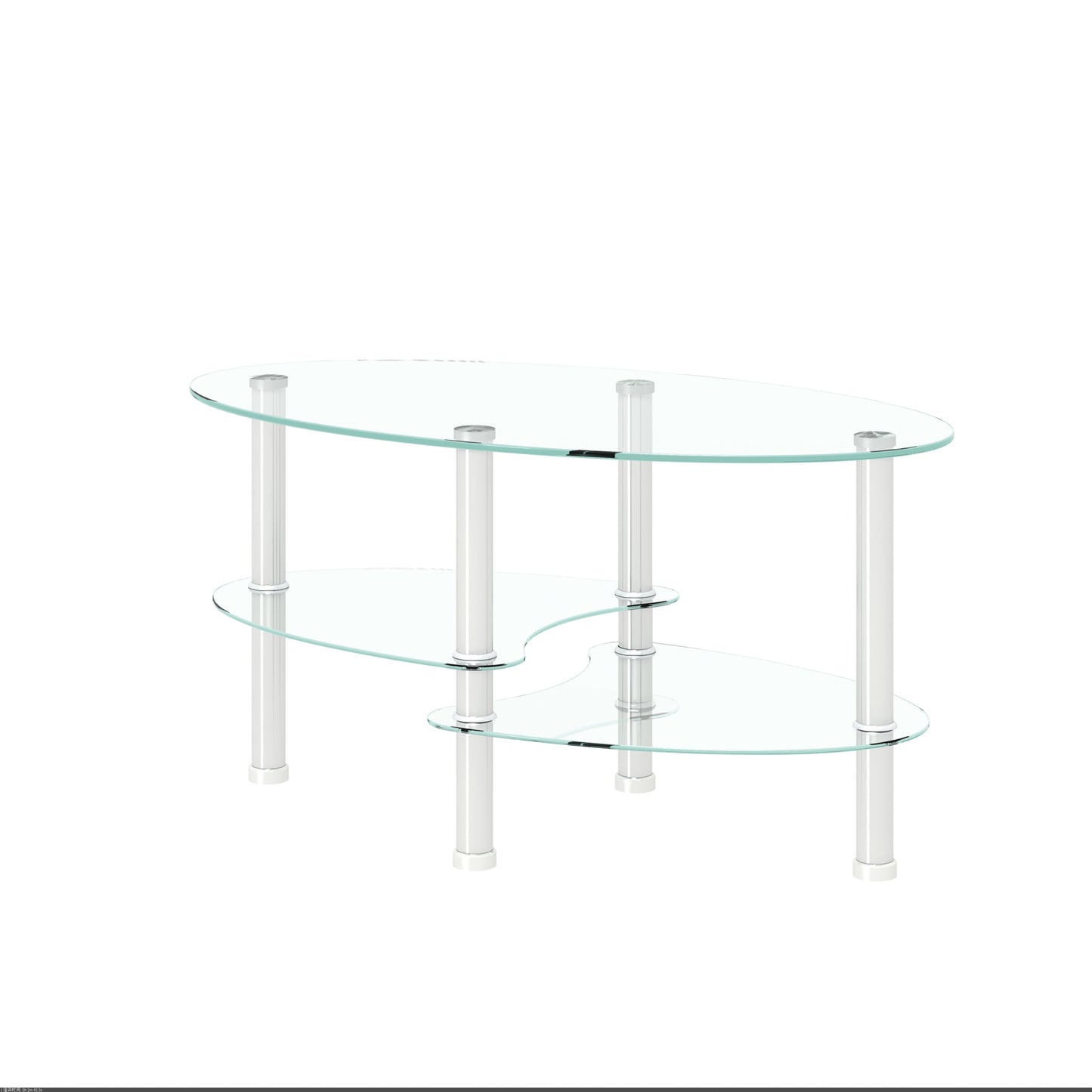 Transparent Oval Glass Coffee Table