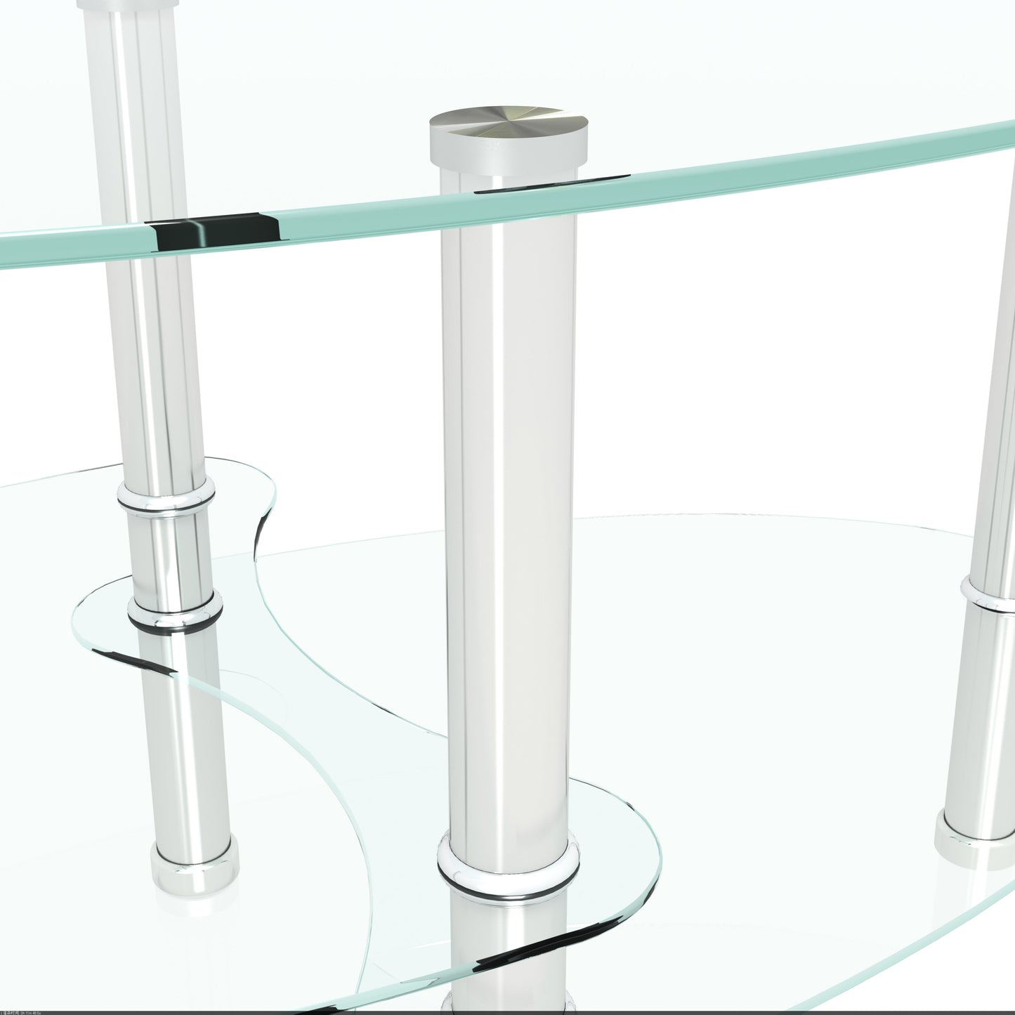 Transparent Oval Glass Coffee Table