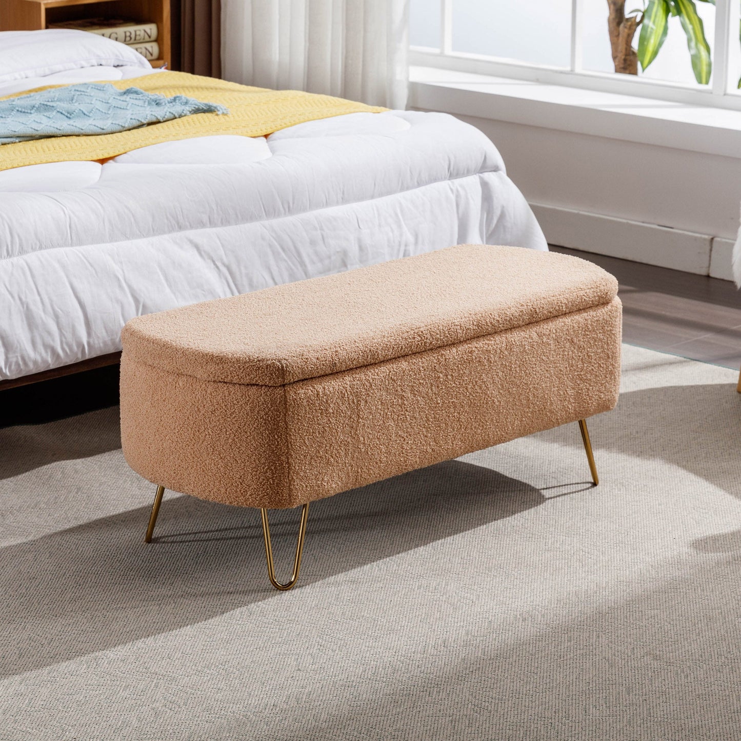 Camel Storage Ottoman Bench for End of Bed