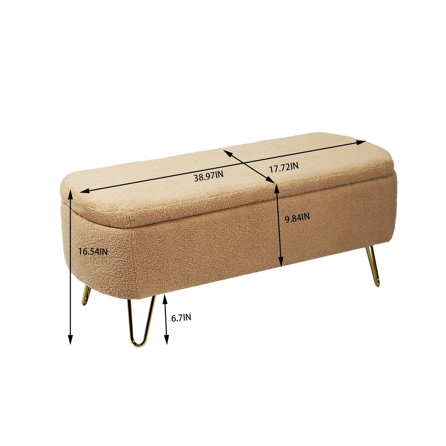 Camel Storage Ottoman Bench for End of Bed