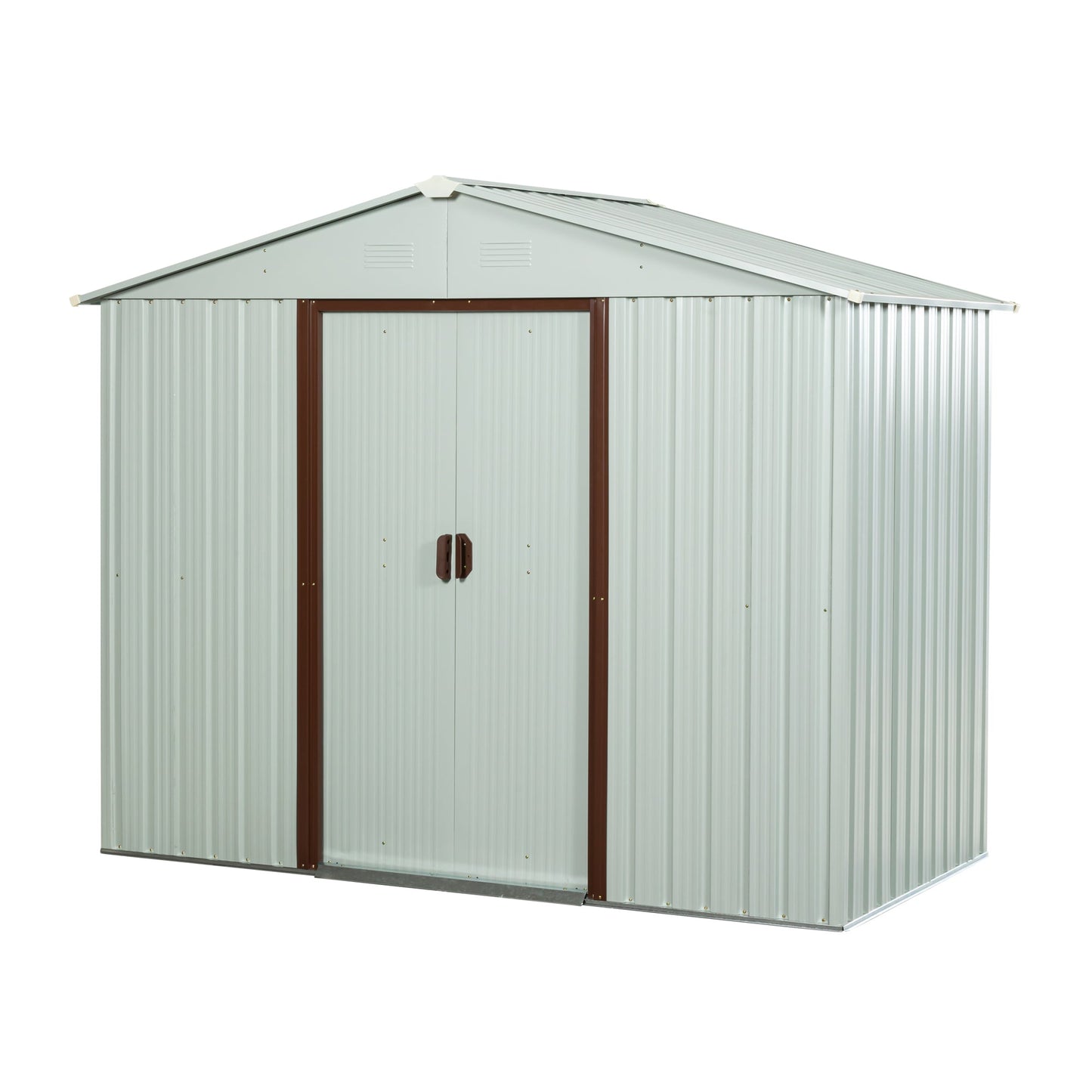 8ft x 4ft Outdoor Metal Storage Shed with Metal Foundation