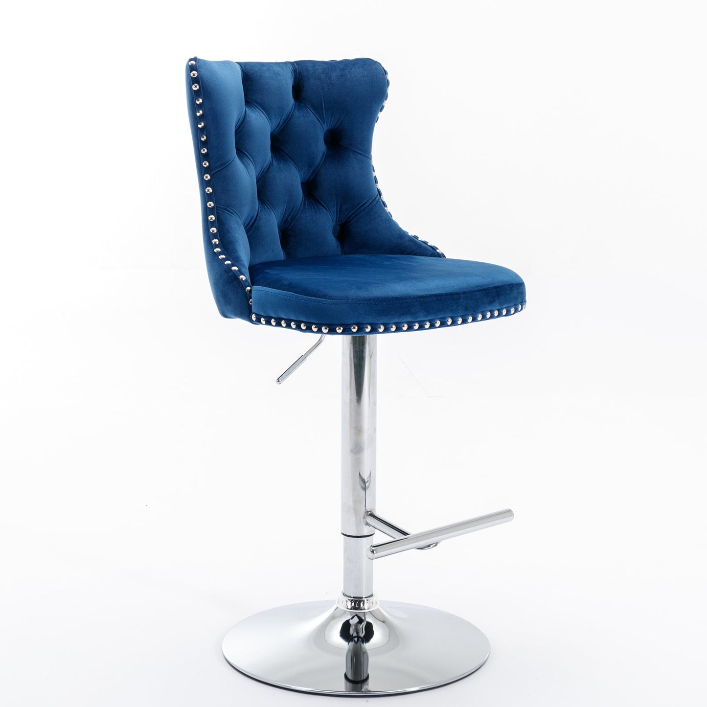 A&A Furniture Swivel Velvet Barstools