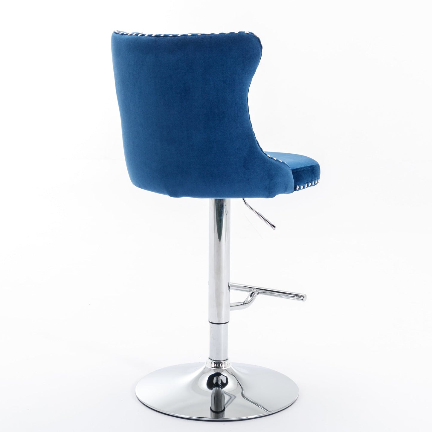 A&A Furniture Swivel Velvet Barstools