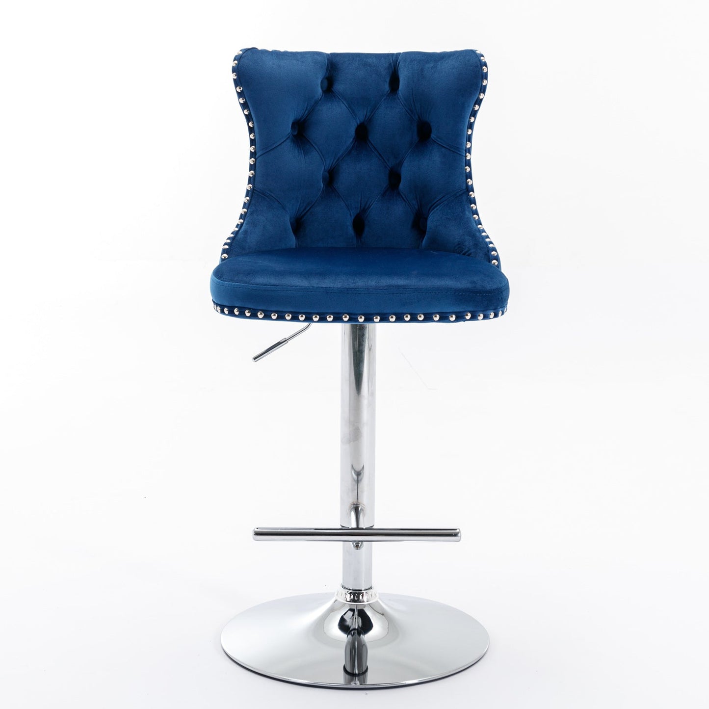A&A Furniture Swivel Velvet Barstools