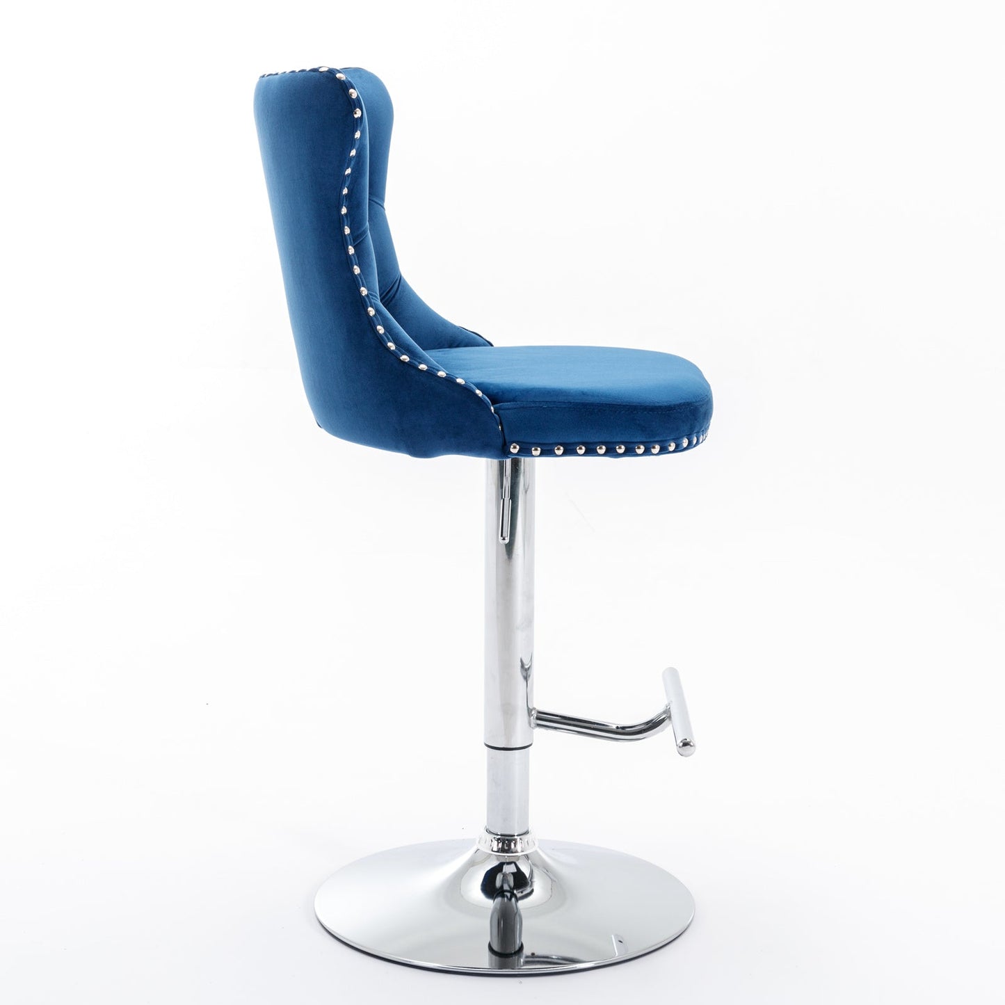 A&A Furniture Swivel Velvet Barstools