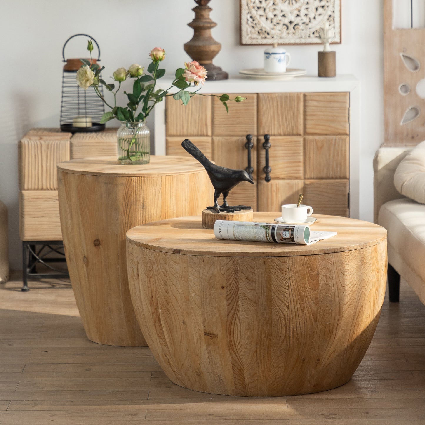 Vintage Style Bucket Shaped Coffee Table