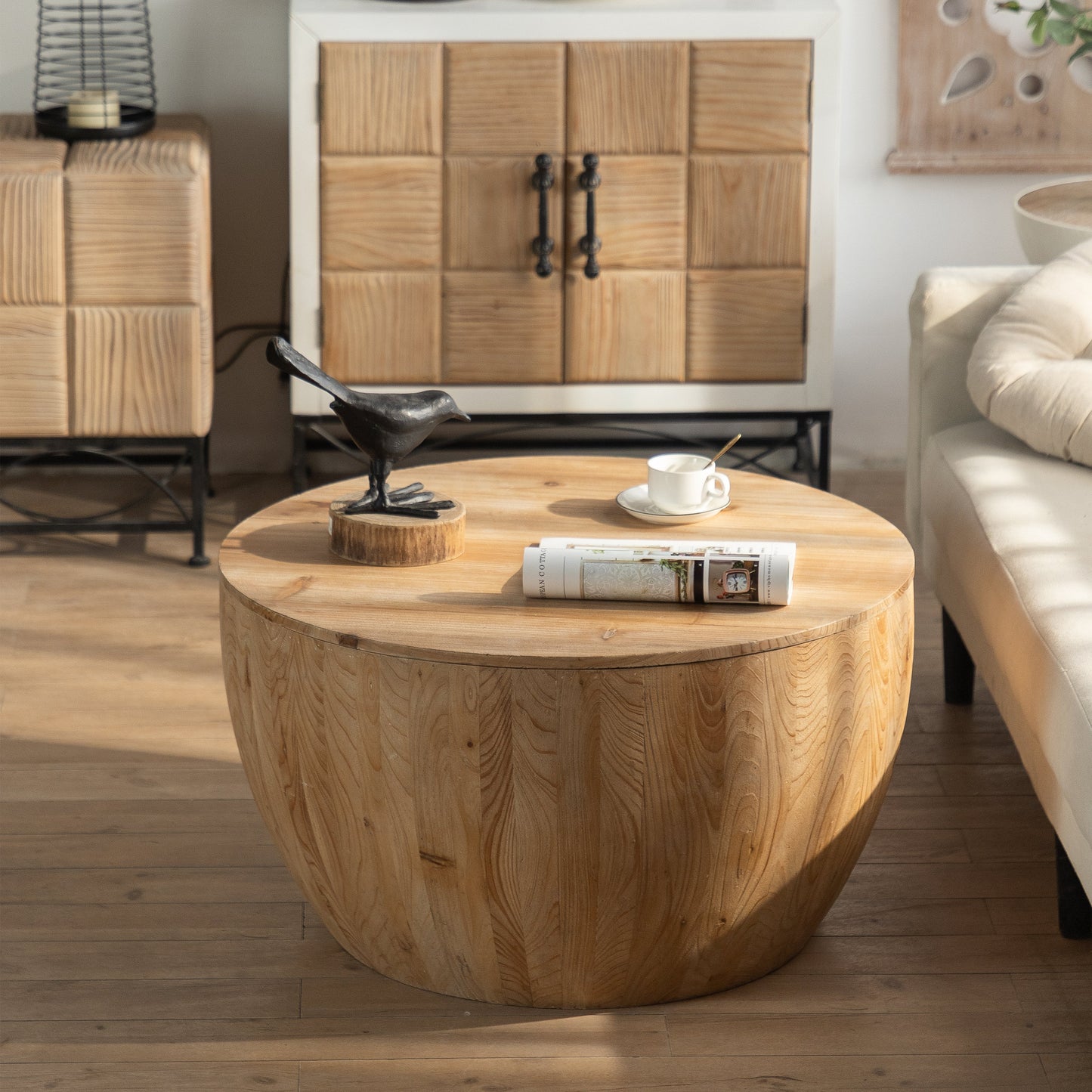 Vintage Style Bucket Shaped Coffee Table