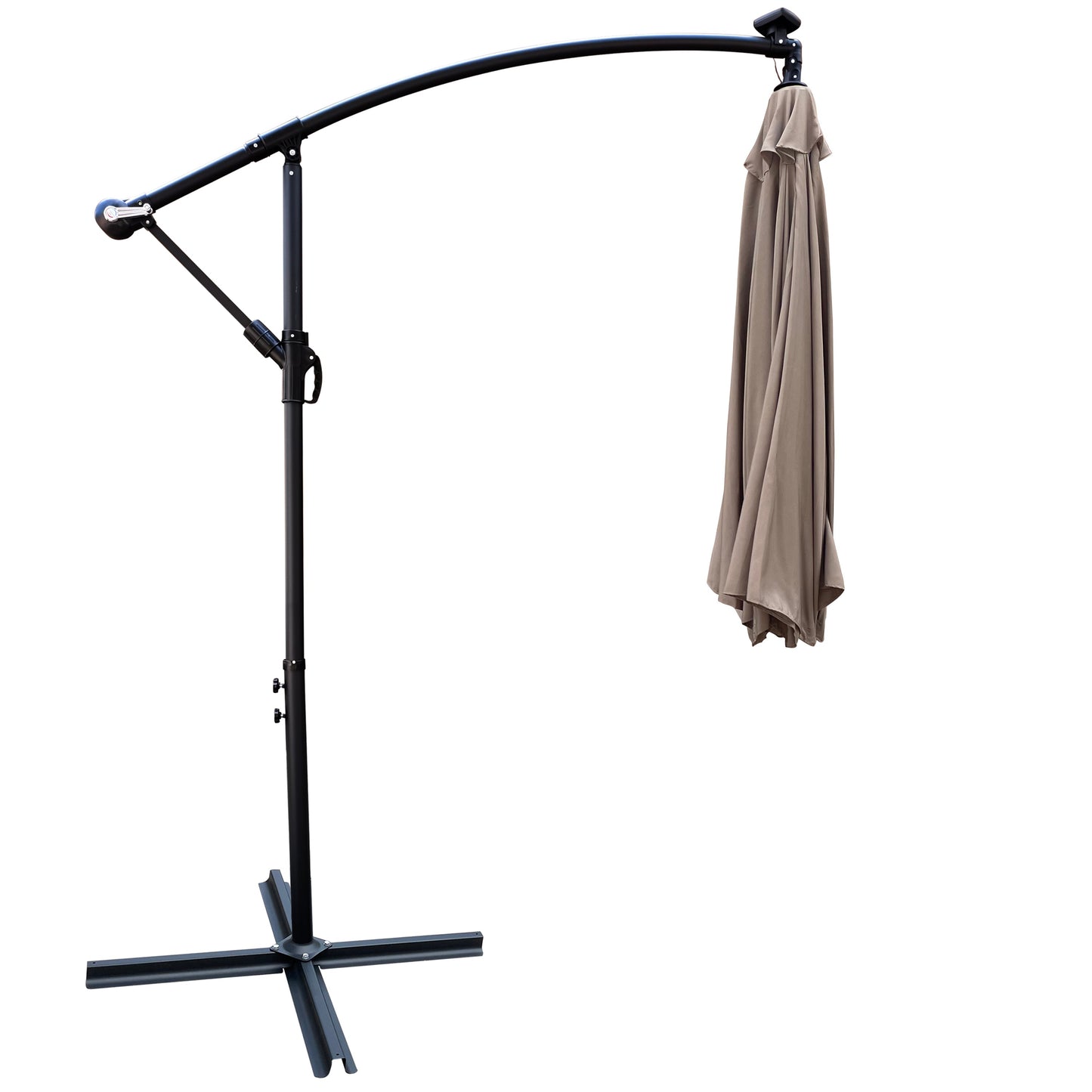 10 ft Outdoor Patio Umbrella With Solar Powered LEDs