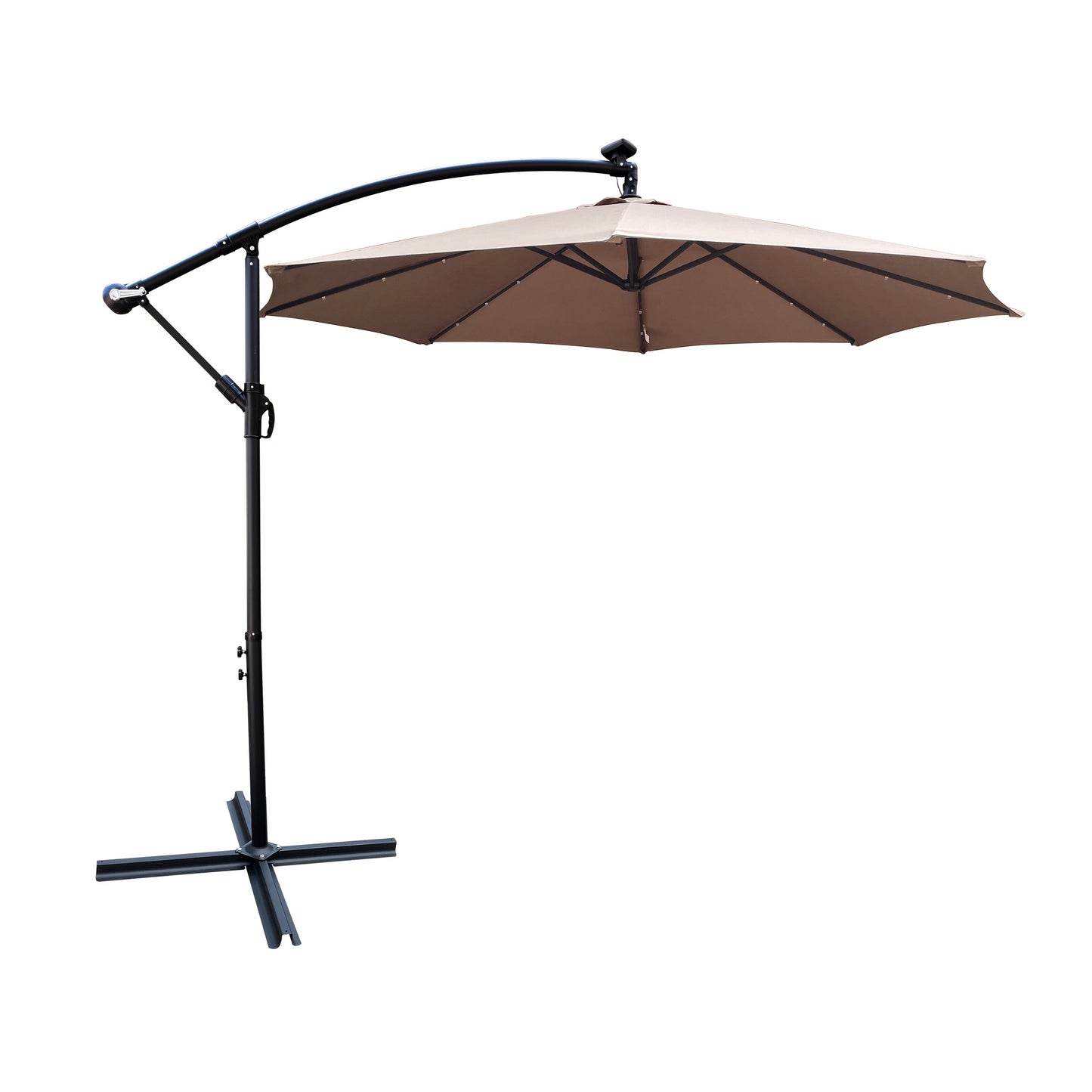 10 ft Outdoor Patio Umbrella With Solar Powered LEDs