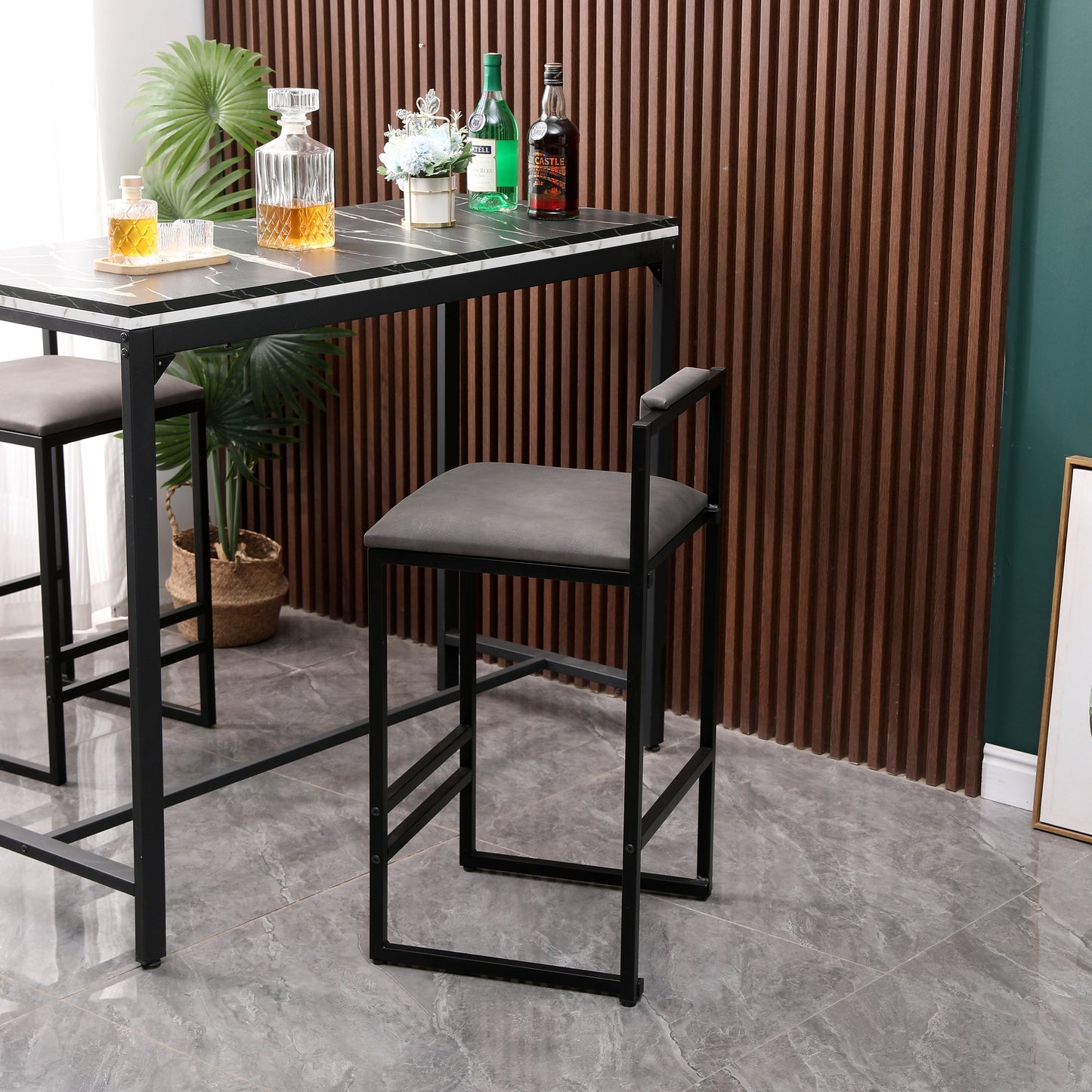 Set of 2 Counter Height Barstools with Back