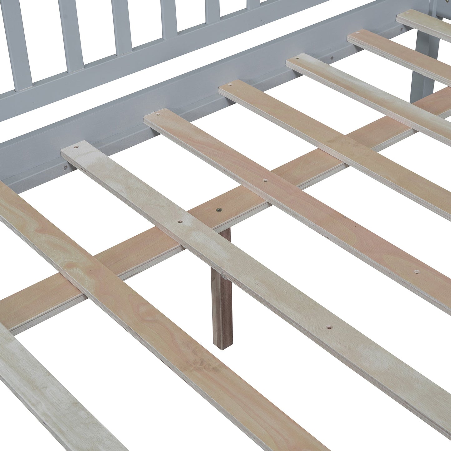 Full Size Daybed Wood Bed with Two Drawers