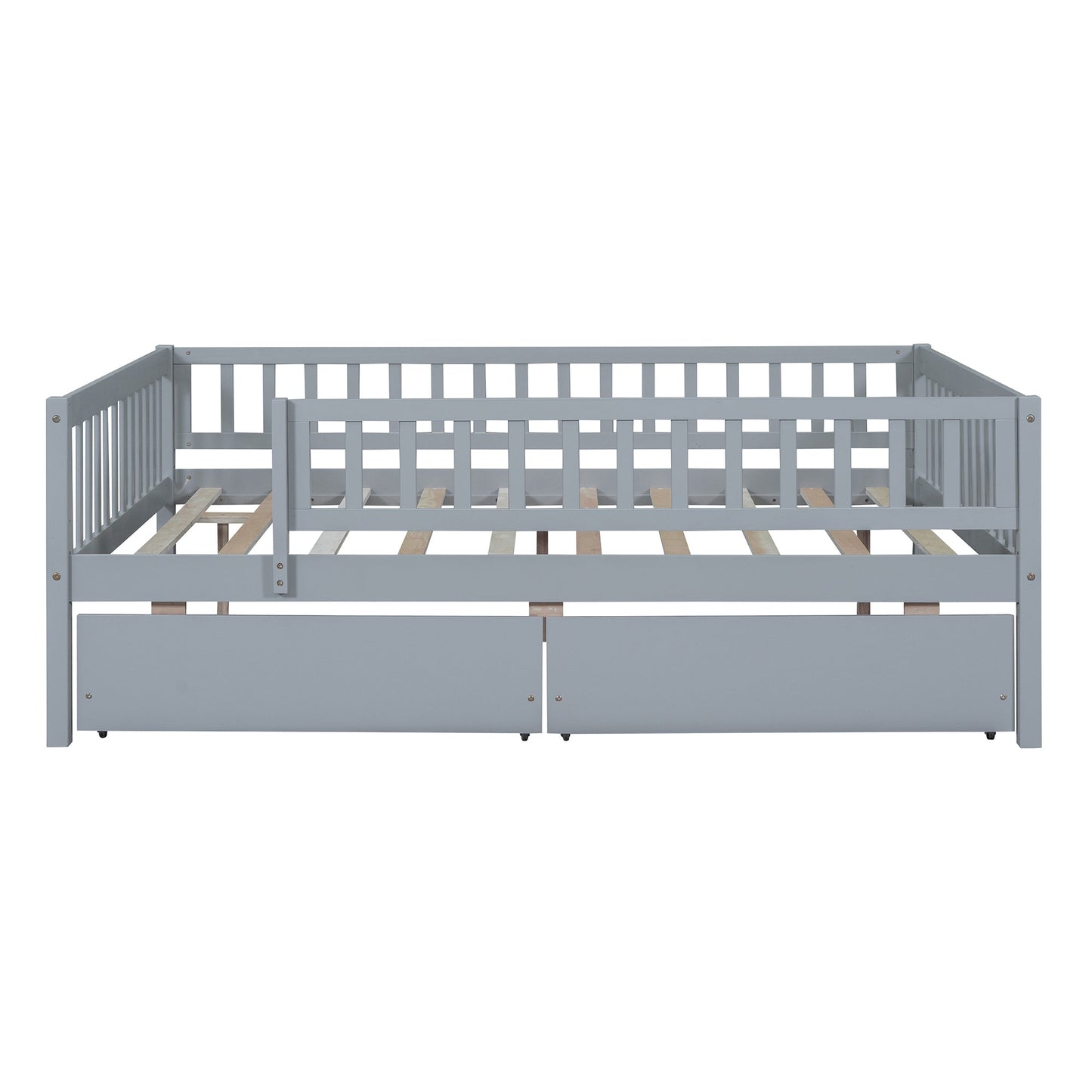 Full Size Daybed Wood Bed with Two Drawers