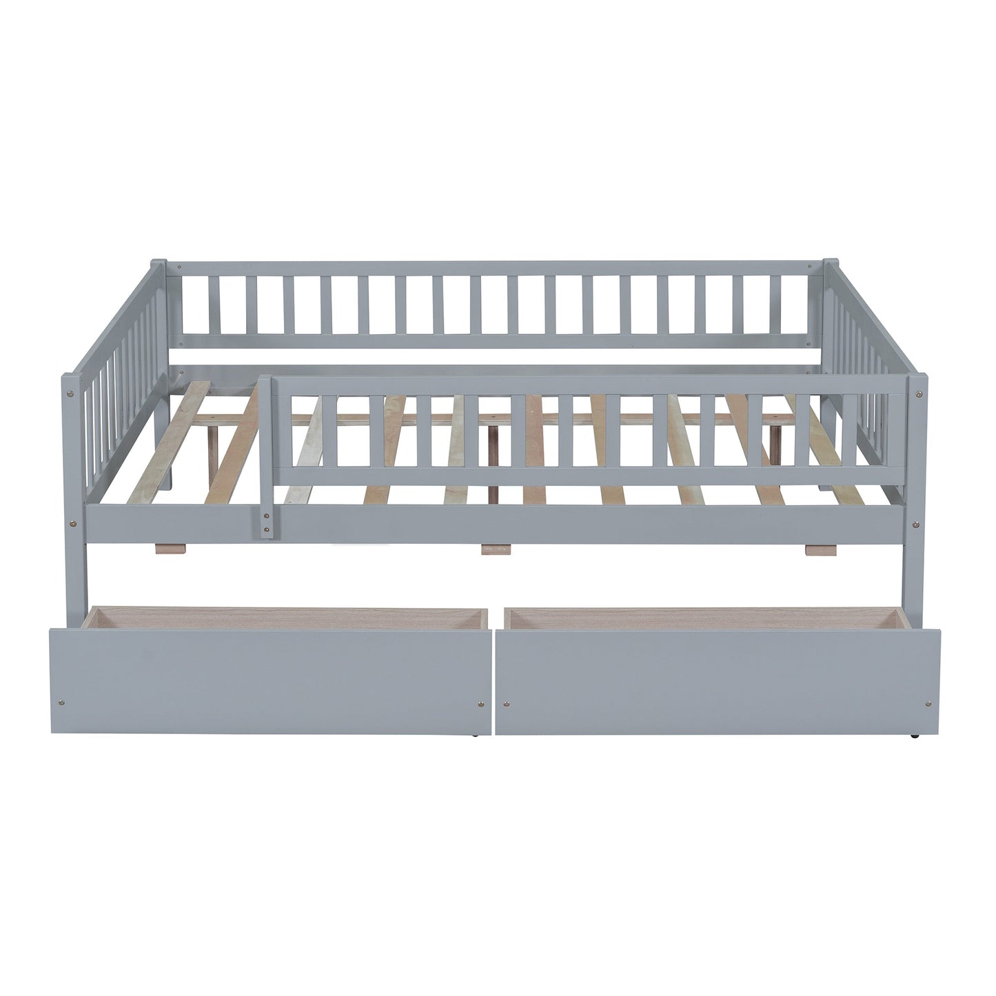 Full Size Daybed Wood Bed with Two Drawers