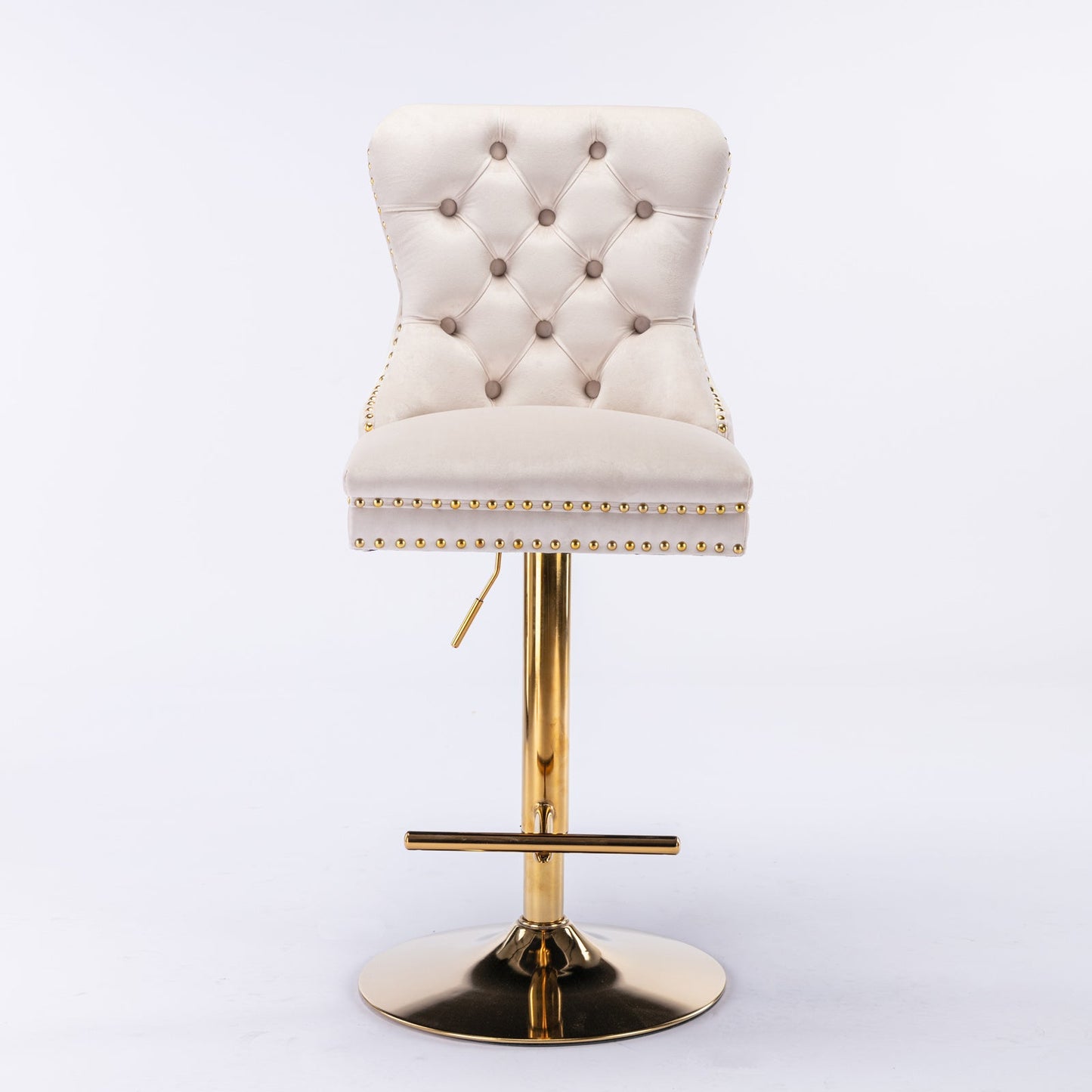 Thick Golden Swivel Velvet Barstools
