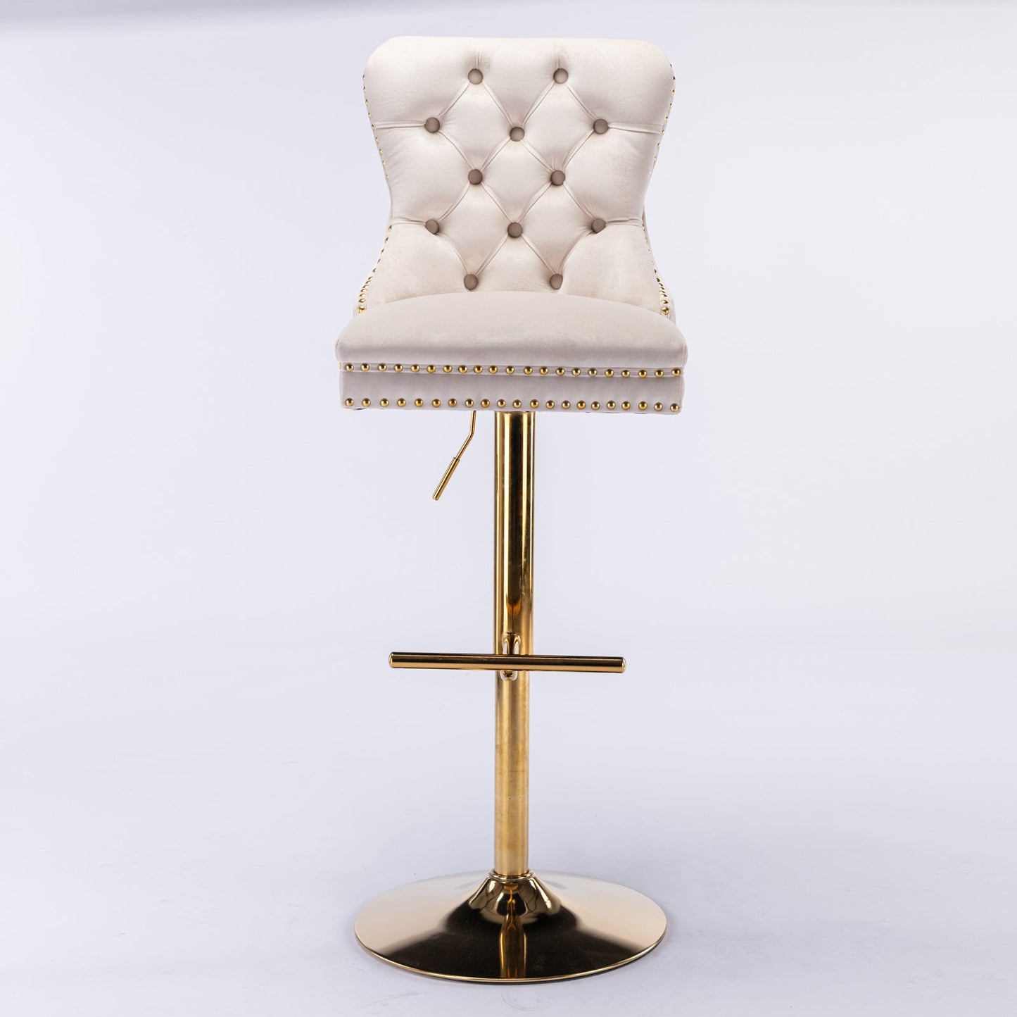 Thick Golden Swivel Velvet Barstools